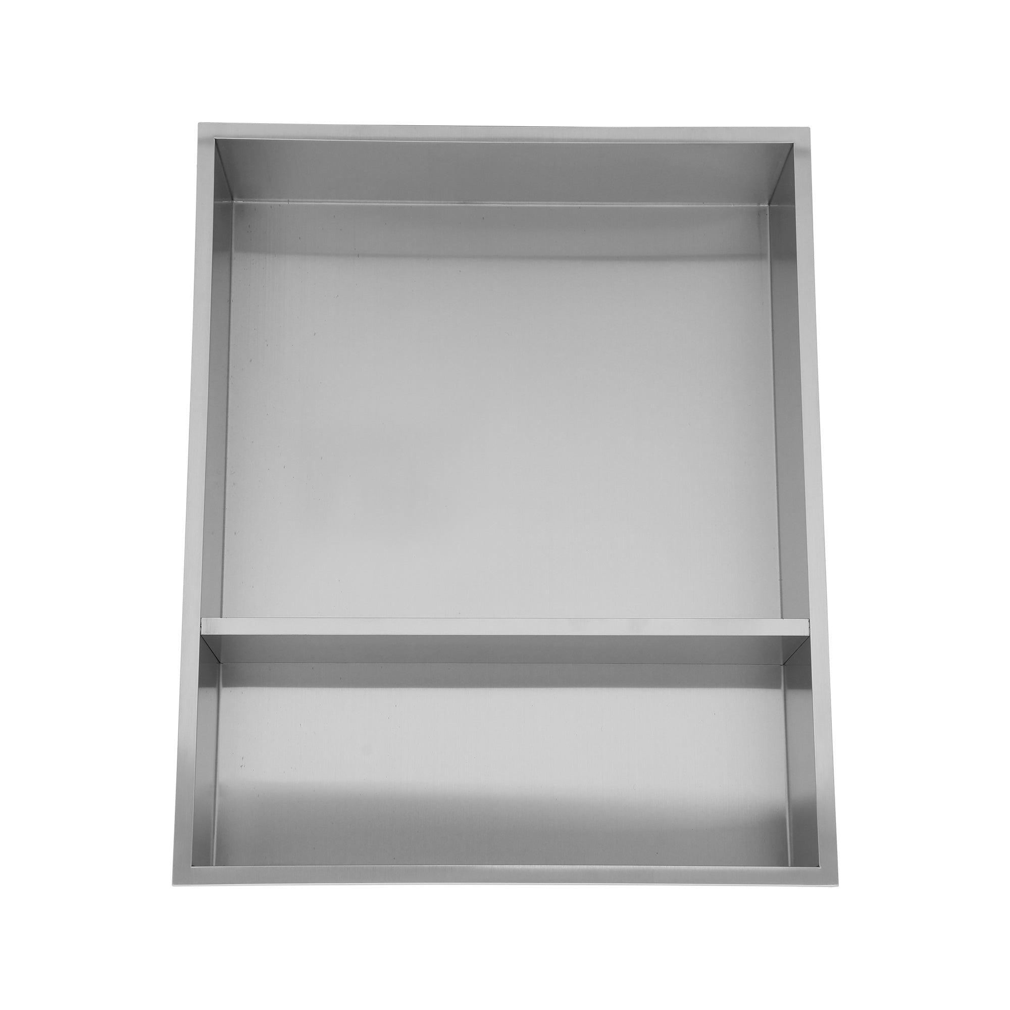 17" x 21" Stainless Steel Double Shelf Recessed Shower Niche