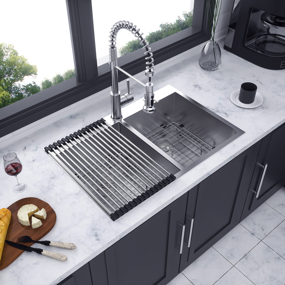 RAINLEX Drop-In Double Bowl Kitchen Sink in Stainless Steel (SS20)