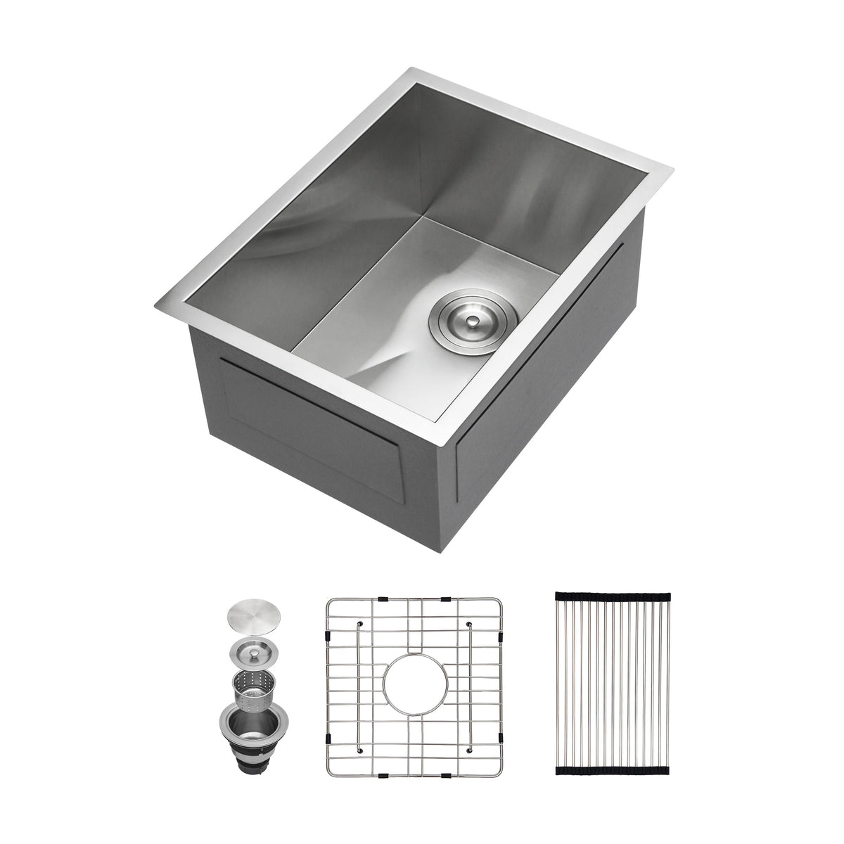 Undermount Single Bowl Kitchen Sink, Stainless Steel (SS23)