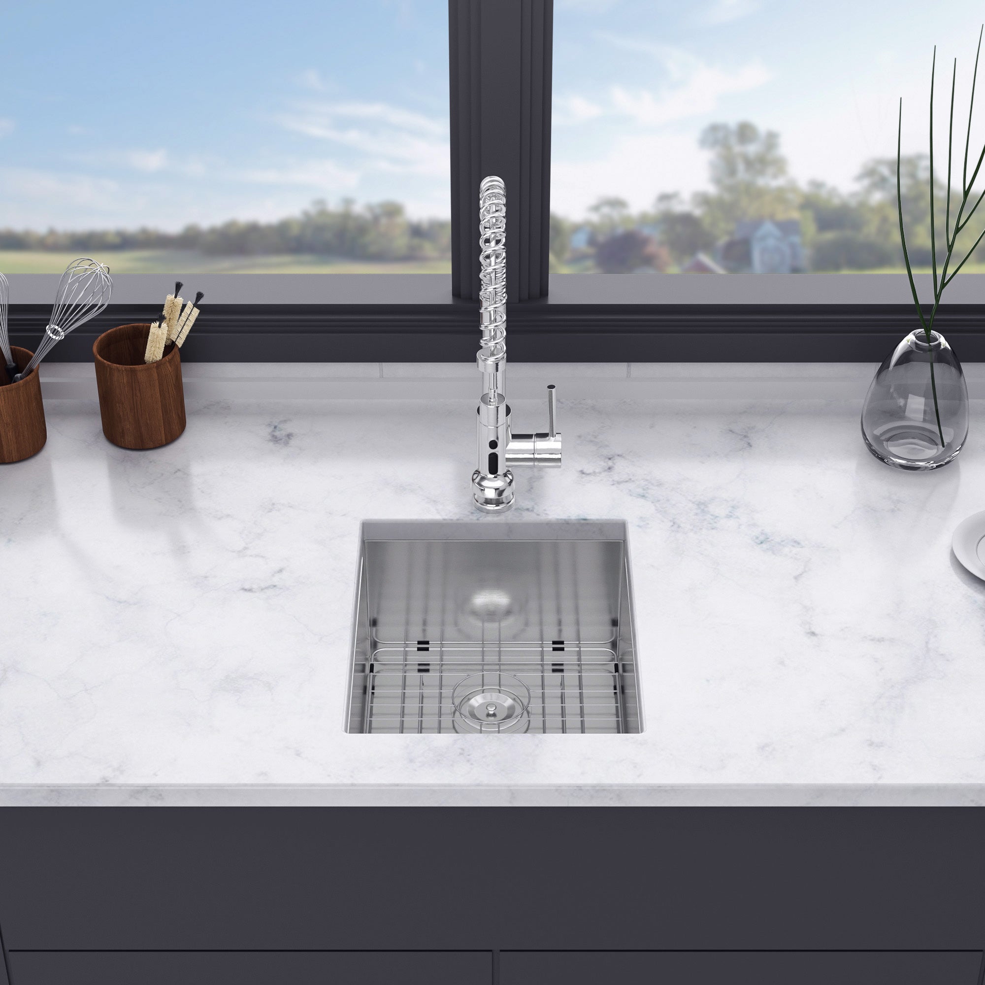 Undermount Single Bowl Kitchen Sink, Stainless Steel (SS23)
