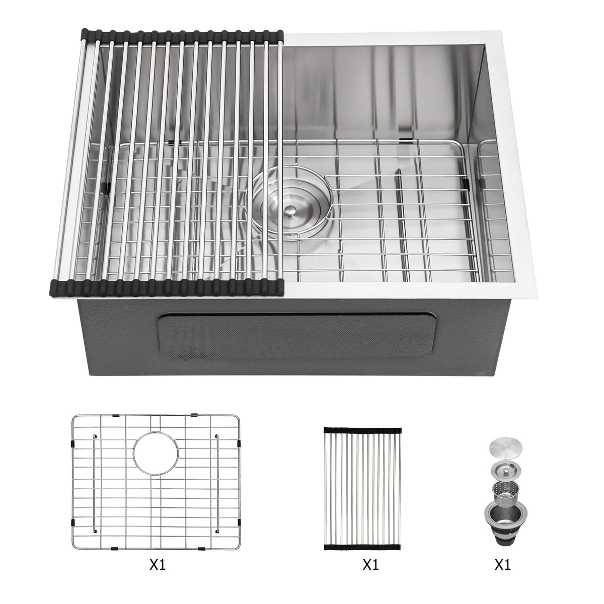 Undermount Single Bowl Kitchen Sink, Stainless Steel (SS23)