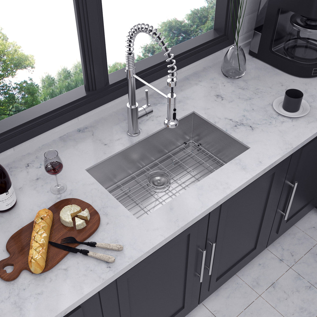 Undermount Single Bowl Kitchen Sink, Stainless Steel (SS23)