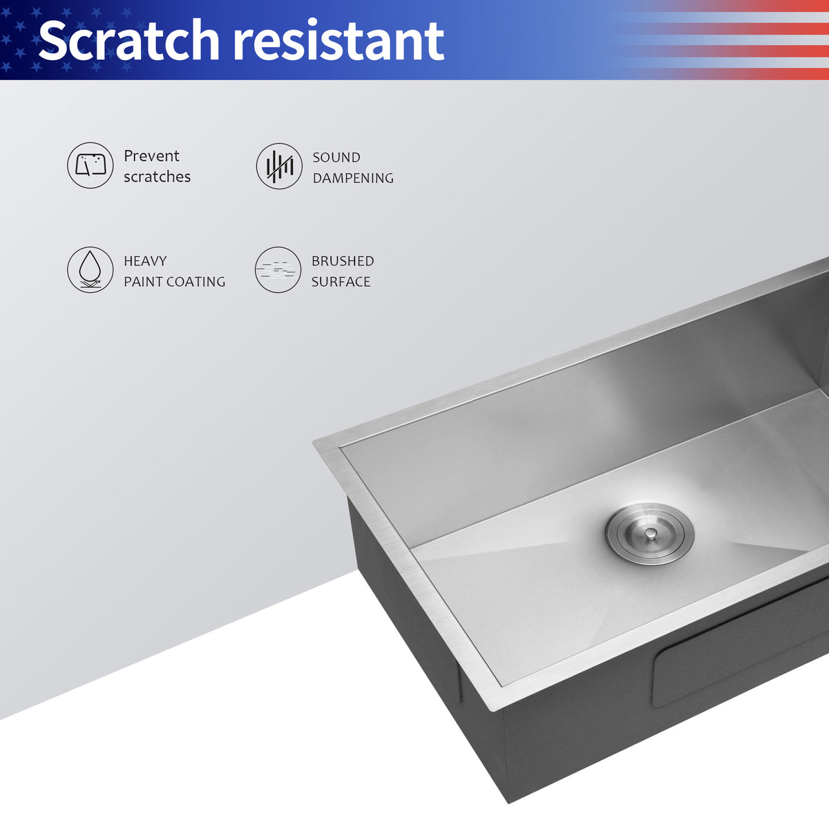 Undermount Single Bowl Kitchen Sink, Stainless Steel (SS23)