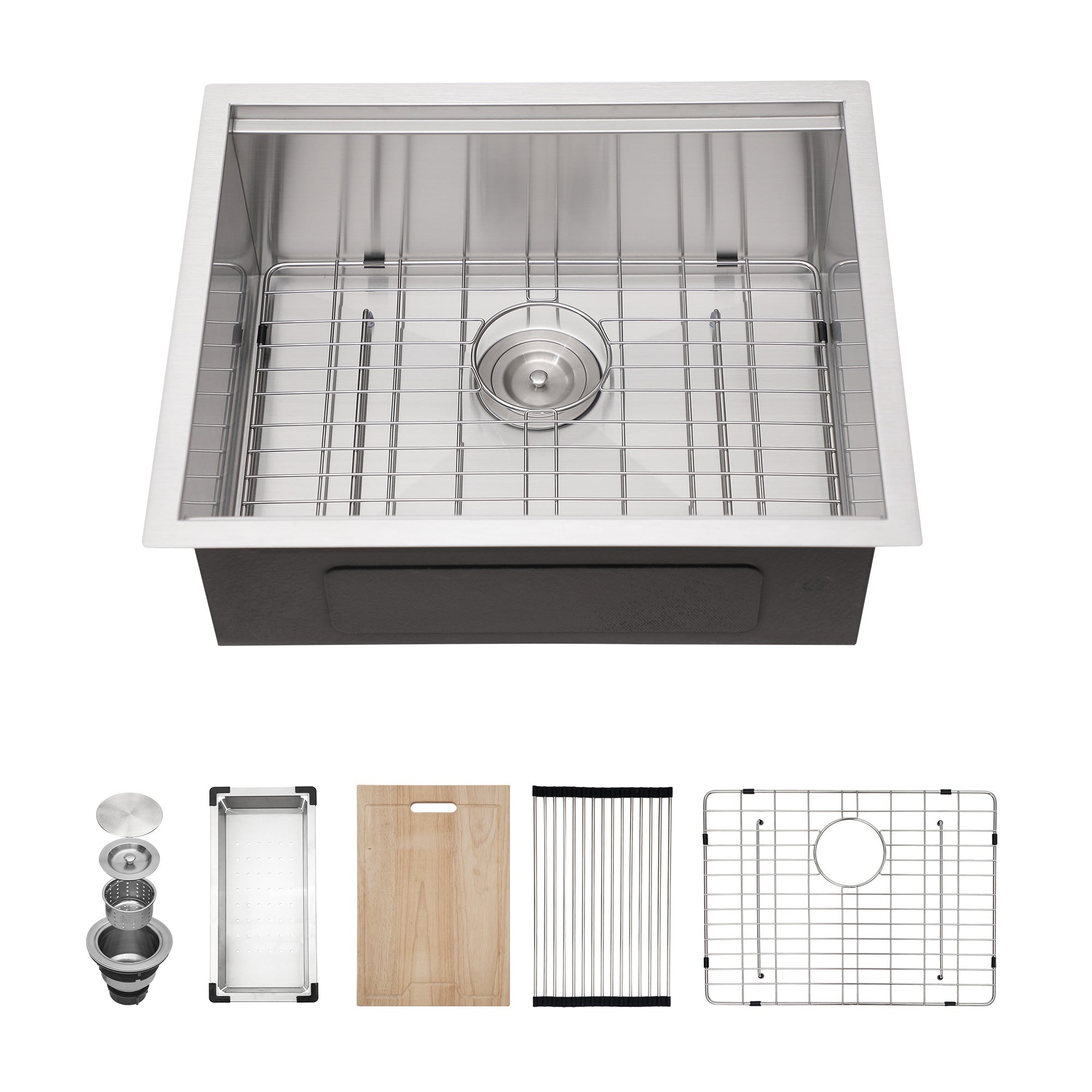 Undermount Single Bowl Workstation Sink, Stainless Steel (SS27)
