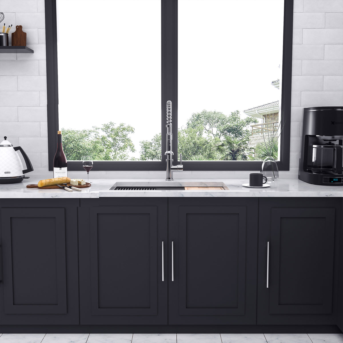 Undermount Single Bowl Workstation Sink, Stainless Steel (SS27)