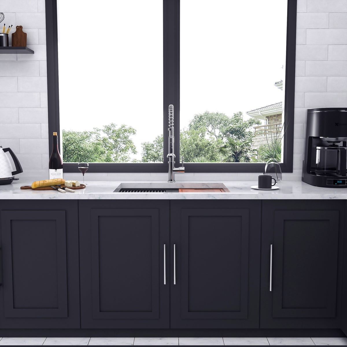 Undermount Double Bowl Workstation Sink, Stainless Steel (SS33)