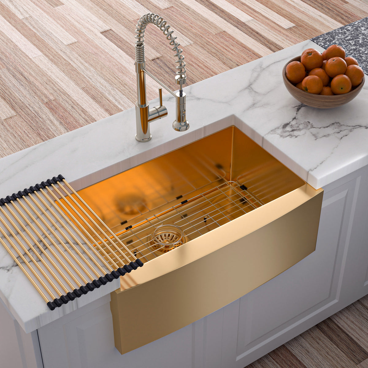 RAINLEX Farmhouse Apron-Front Kitchen Sink in Stainless Steel (SS47)
