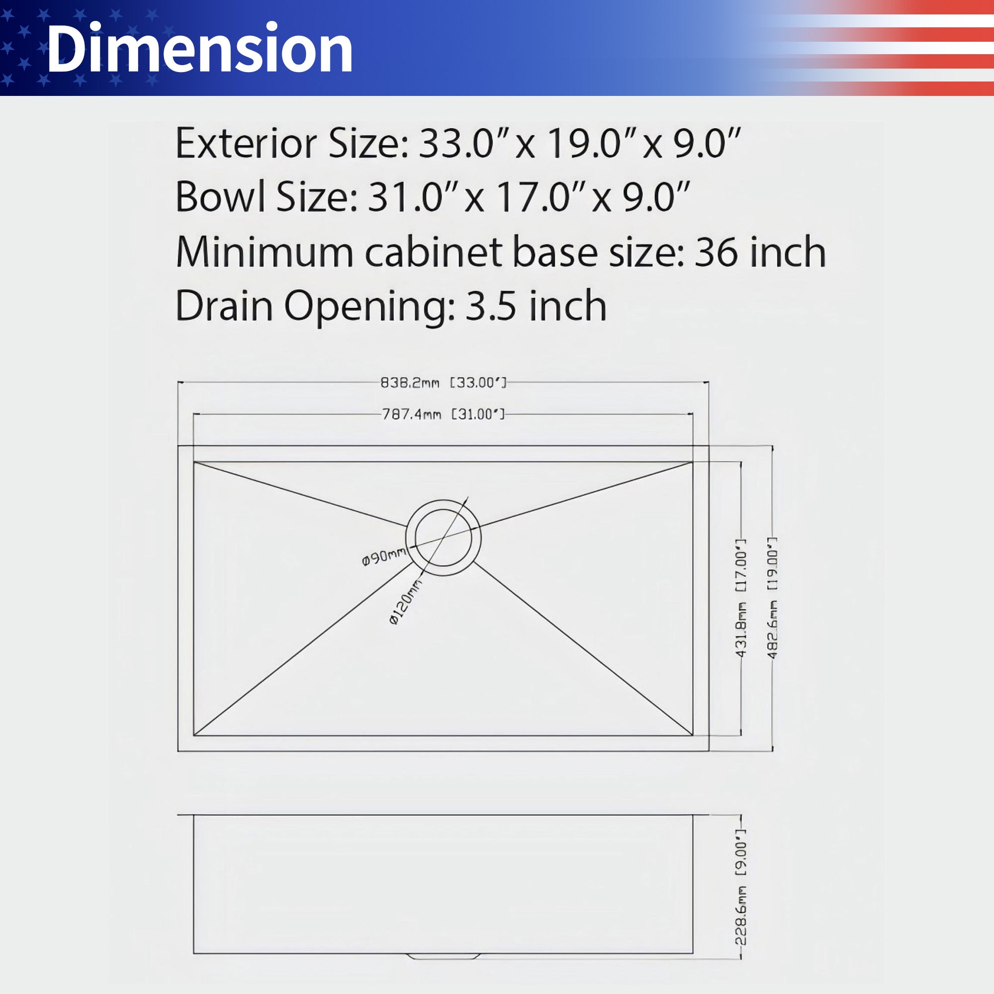 30" Undermount Single Bowl Kitchen Sink, 16 Gauge Gunmetal Black Stainless Steel