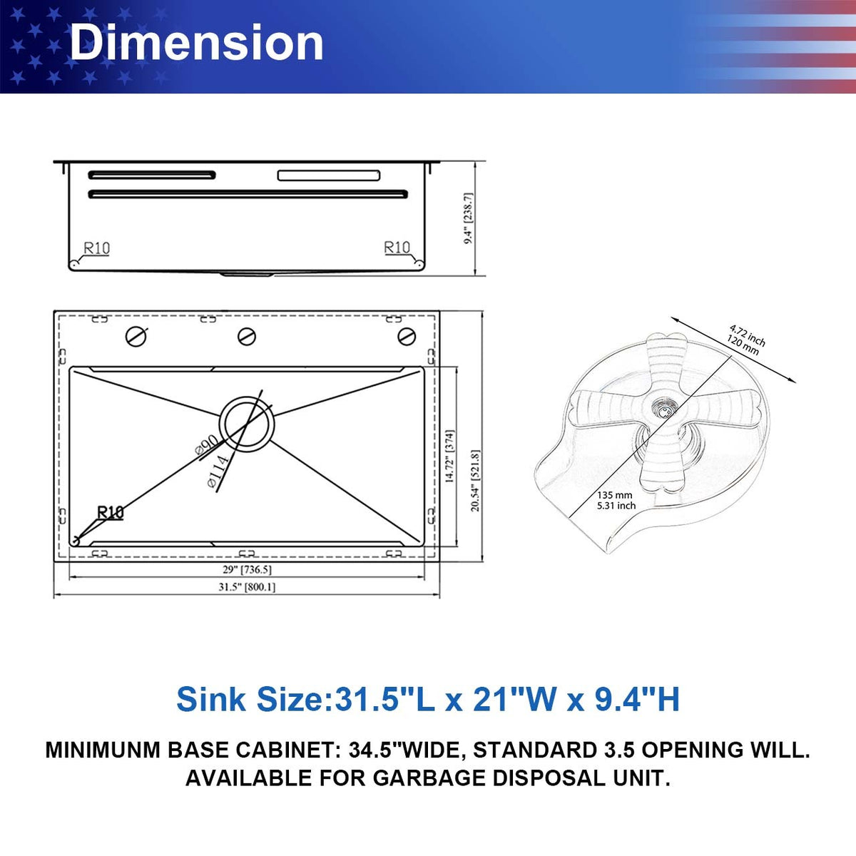 RAINLEX 31.5 in. Drop-In Waterfall Workstation Sink with Pull-Down Faucet