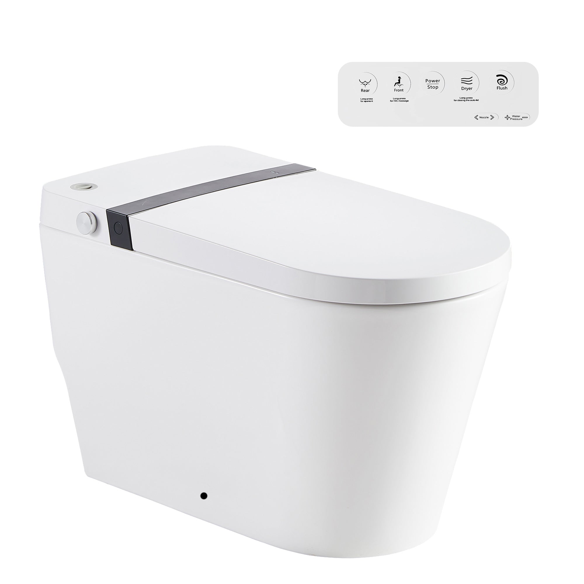 Smart Toilet with Built-In Bidet, White (T05)