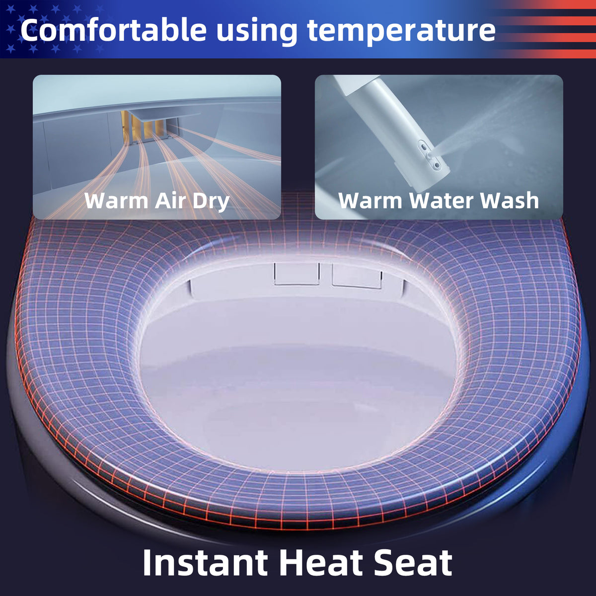 RAINLEX Smart Toilet with Built-In Bidet, White (T05)