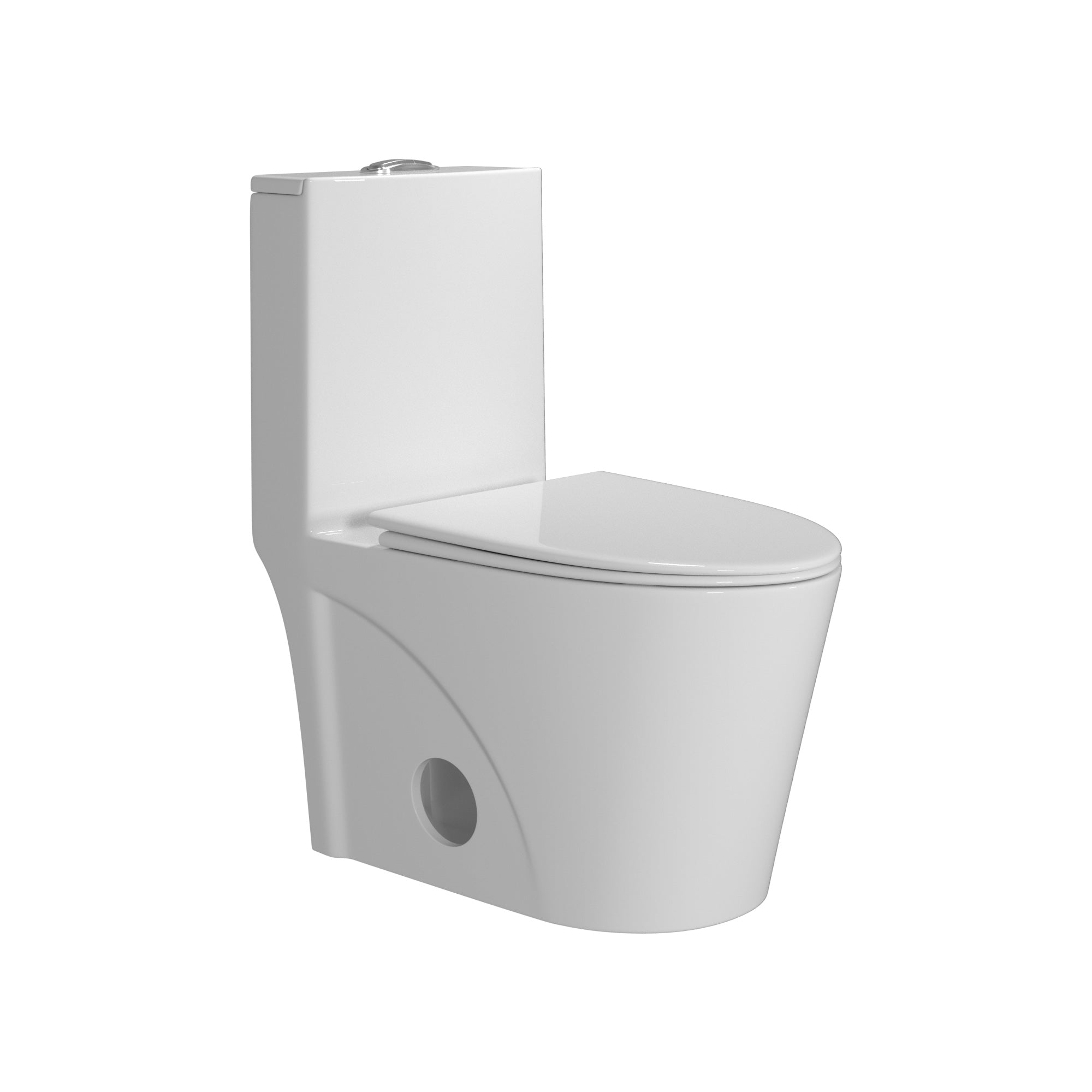 One-Piece Elongated Toilet, White (T07)
