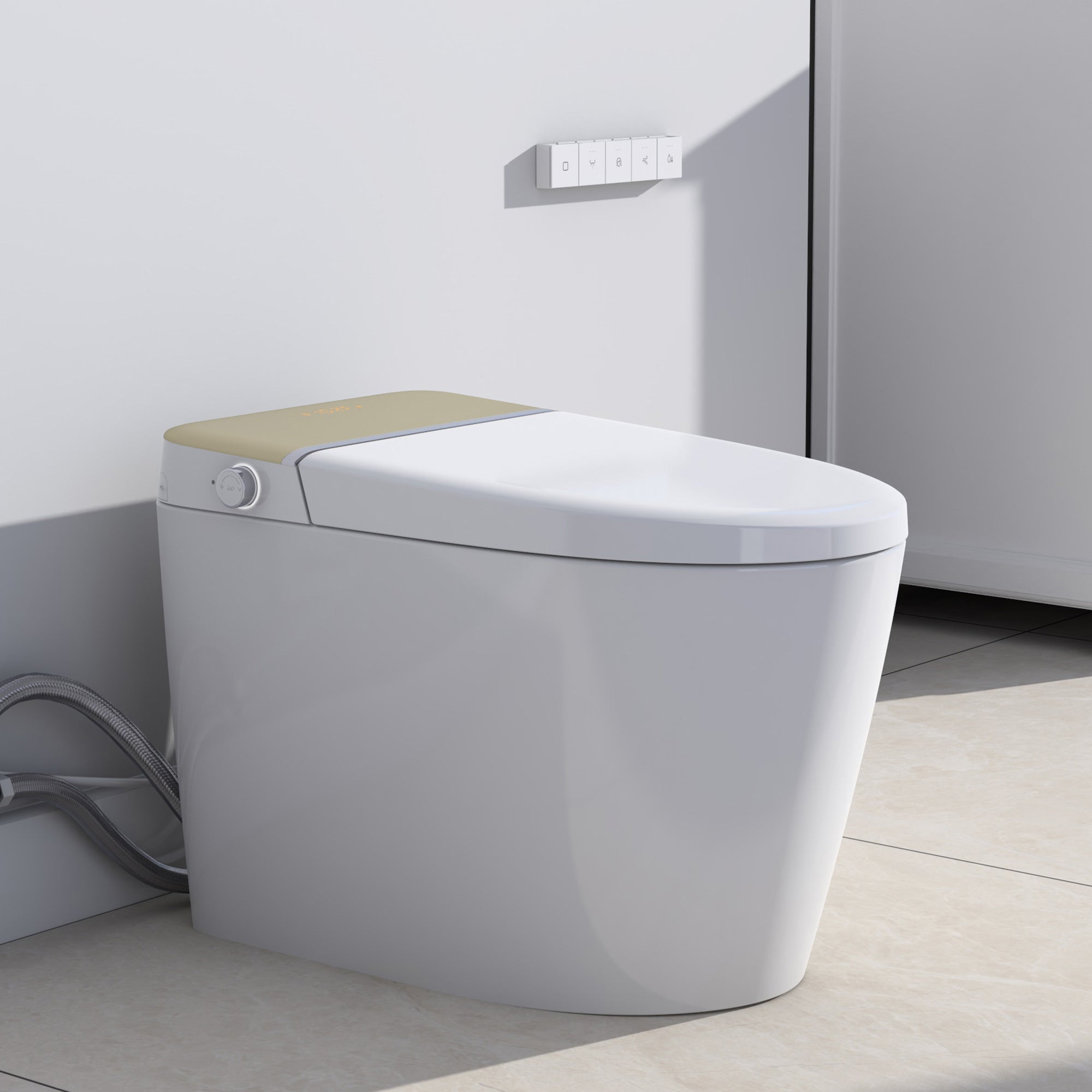 Smart Toilet with Built-In Bidet, White (T12)