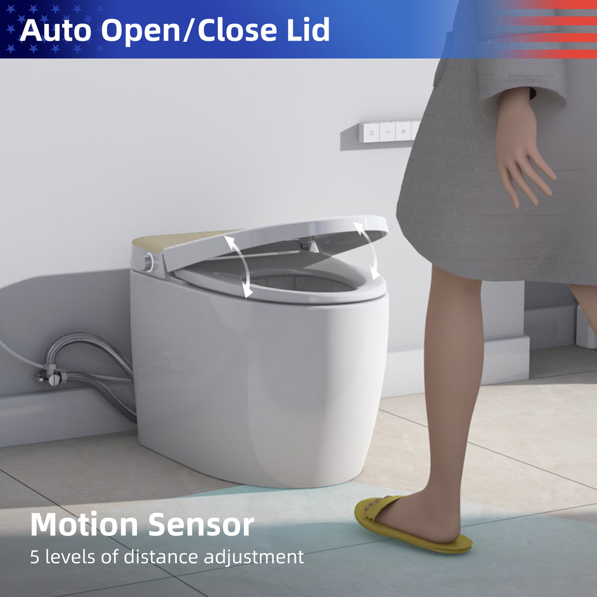RAINLEX Smart Toilet with Built-In Bidet, White (T12)