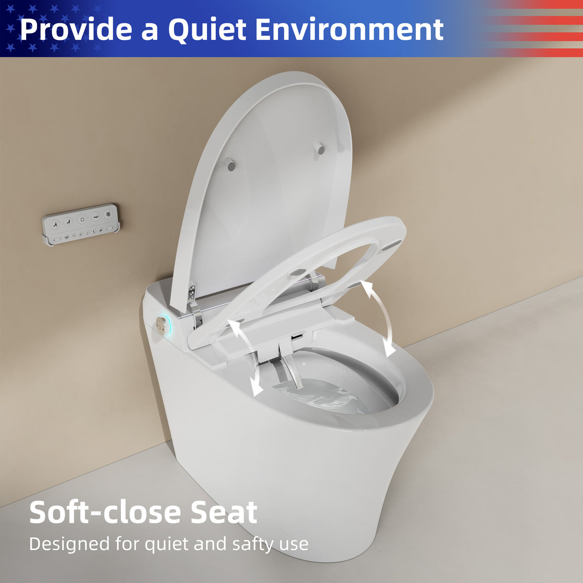 RAINLEX Smart Toilet with Built-In Bidet, White (T14)