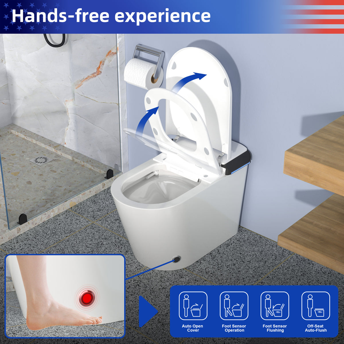 Smart Toilet with Built-In Bidet, White (T17)