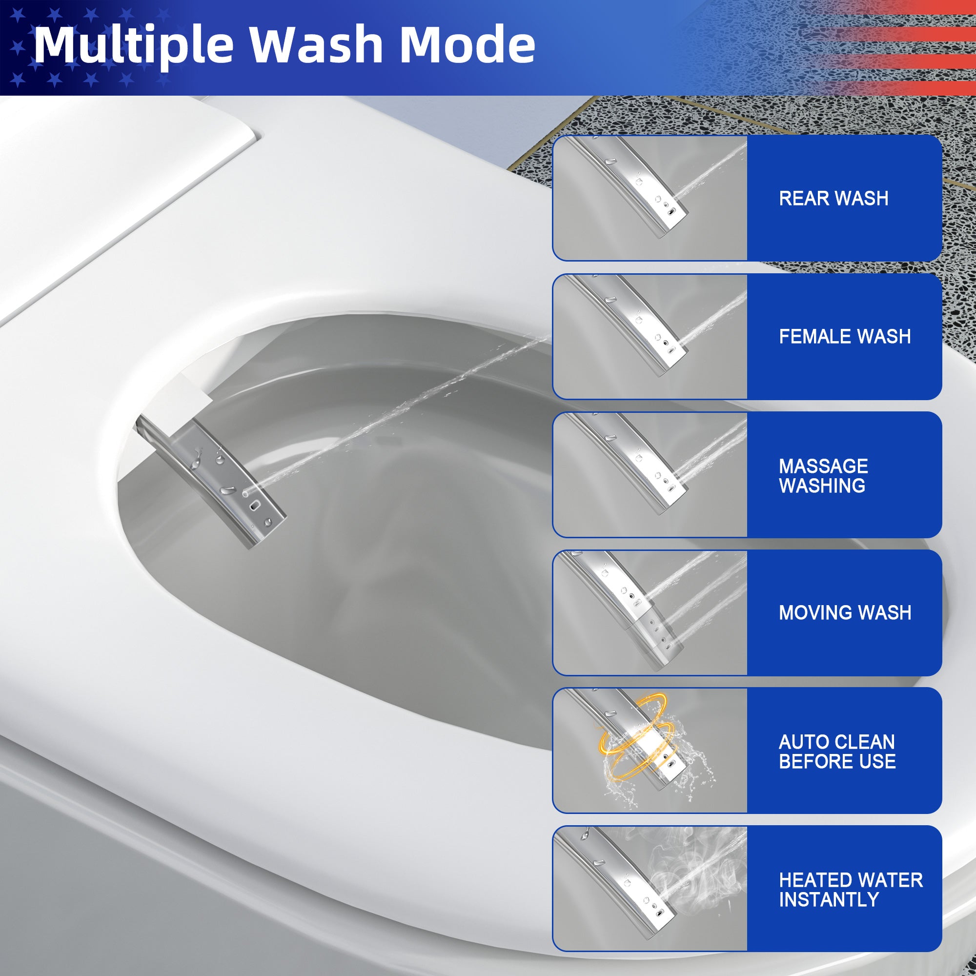 Smart Toilet with Built-In Bidet, White (T17)