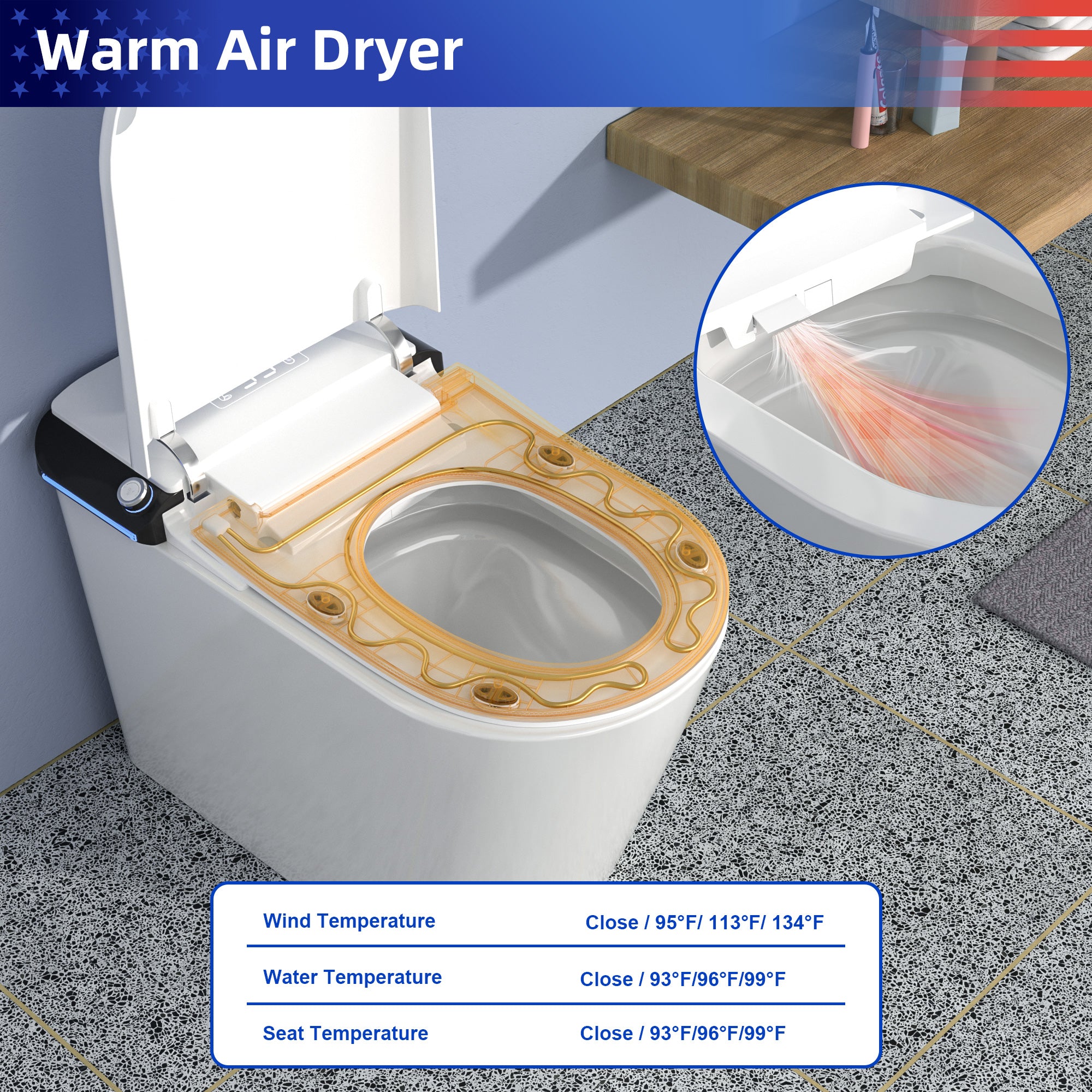 Smart Toilet with Built-In Bidet, White (T17)