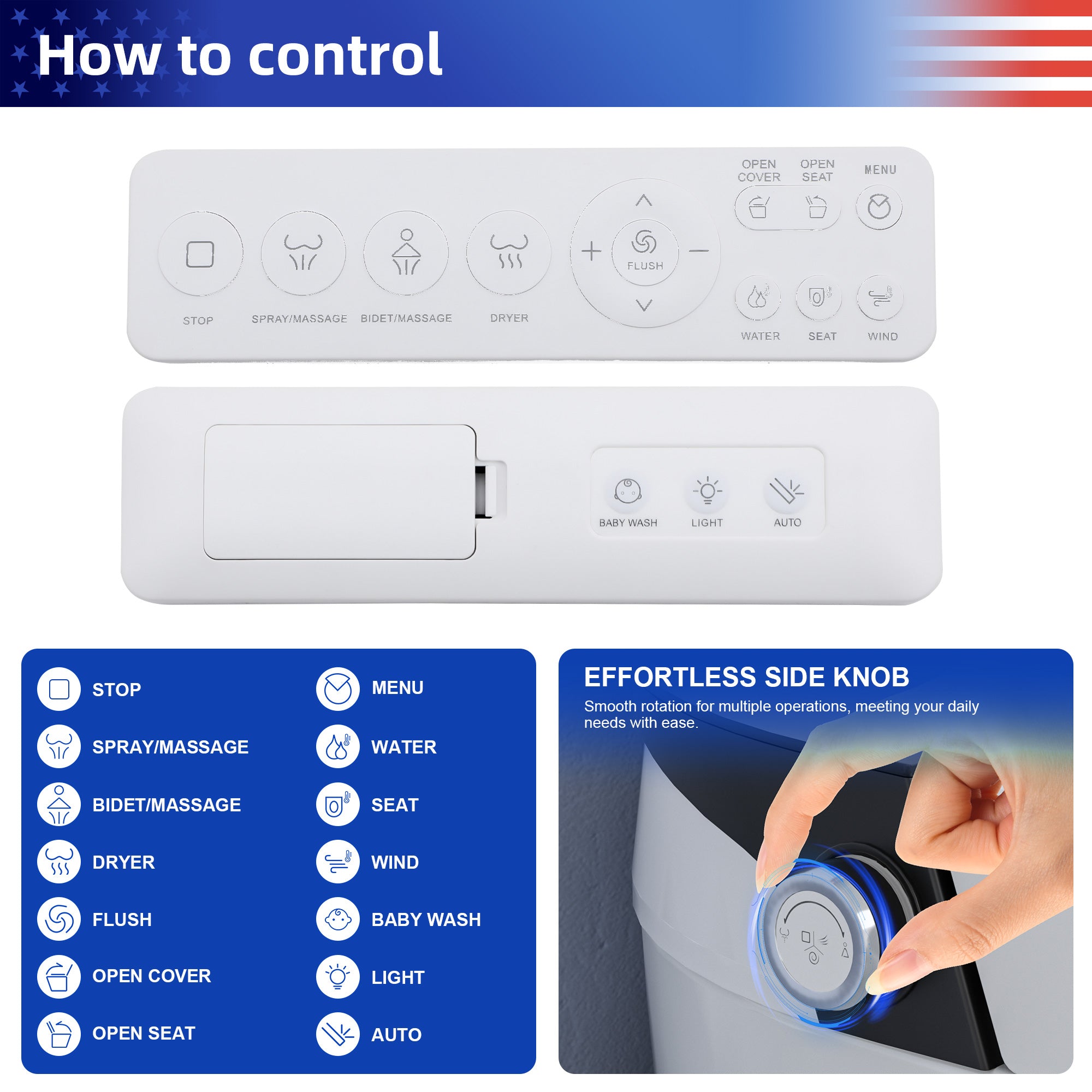 Smart Toilet with Built-In Bidet, White (T17)