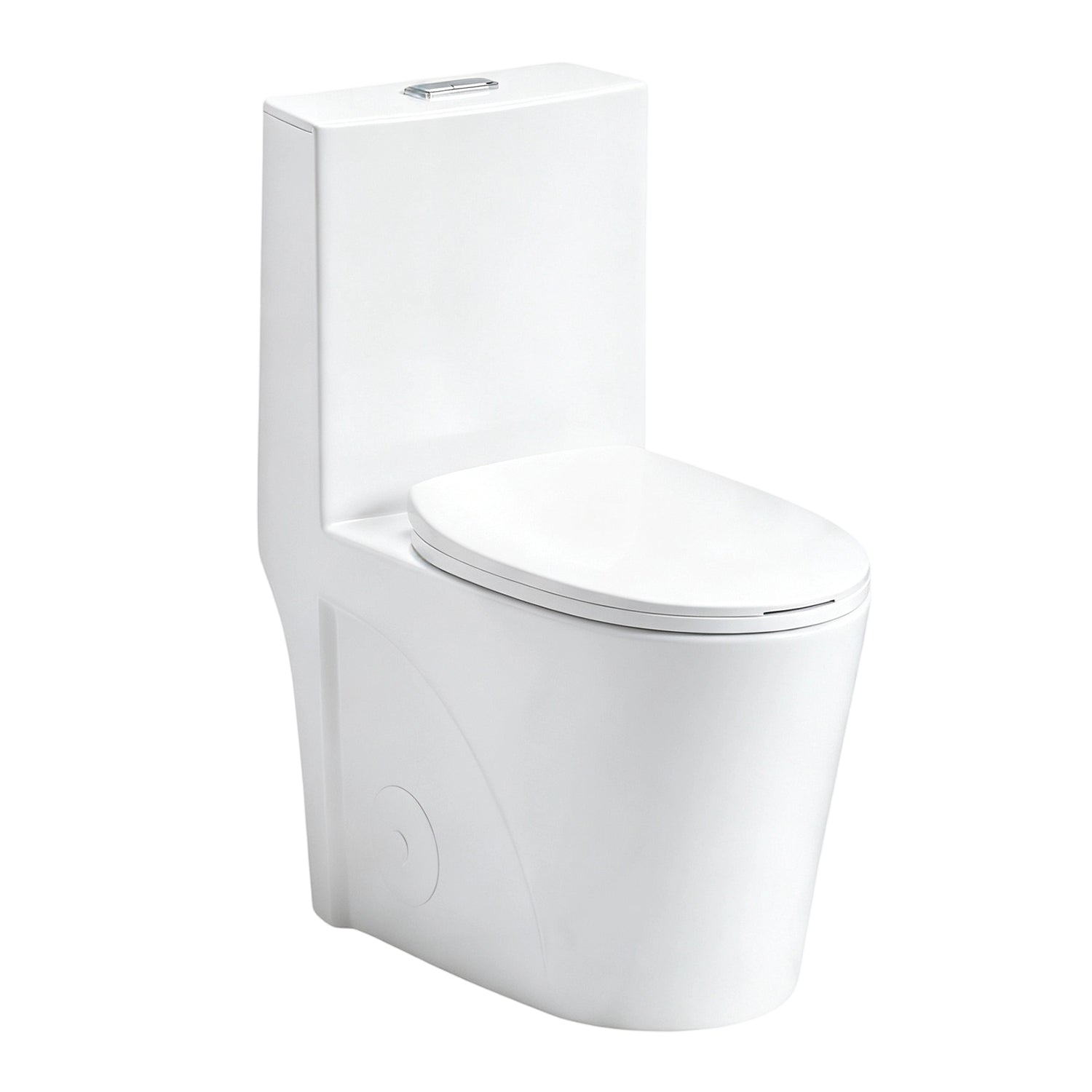 1.28/0.8 GPF Tornado Flush One-Piece Toilet, Elongated Siphonic S-Trap 12" Toilet with Soft Close Seat, Dual Flush, MAP 1000g, ADA Chair Height 17"