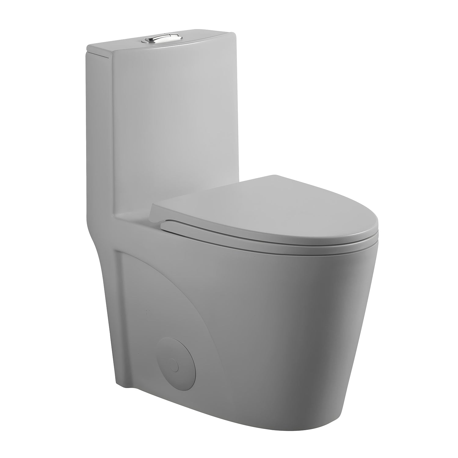 1.28/0.8 GPF Tornado Flush One-Piece Toilet, Elongated Siphonic S-Trap 12" Toilet with Soft Close Seat, Dual Flush, MAP 1000g, ADA Chair Height 17"
