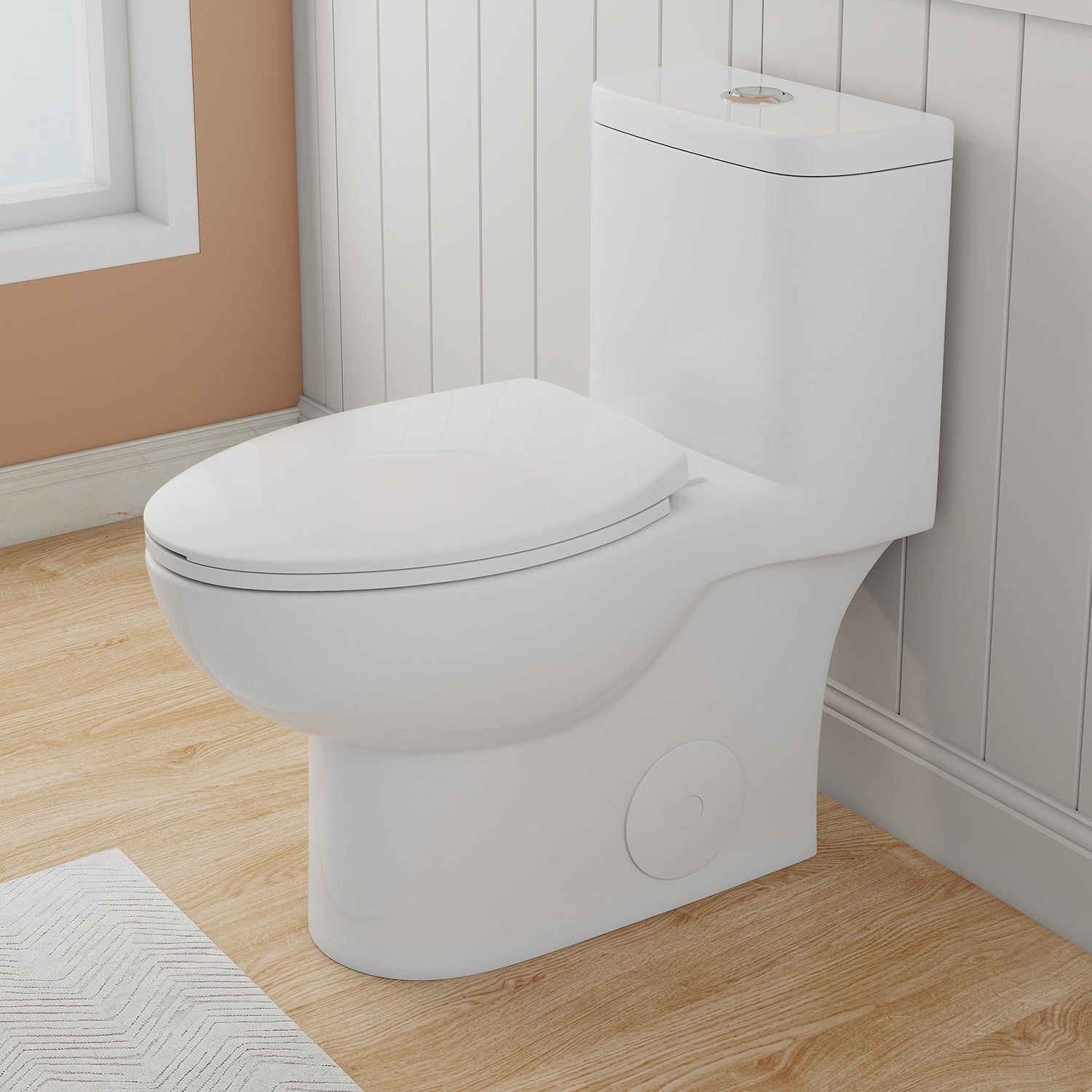 1.28/0.8 GPF Tornado Flush One-Piece Toilet, Rimless Siphonic Dual Flush Toilet with Soft Close Seat, Semi-Elongated Bowl, 12" S-Trap, MAP 1000g, ADA Comfort Height 17"