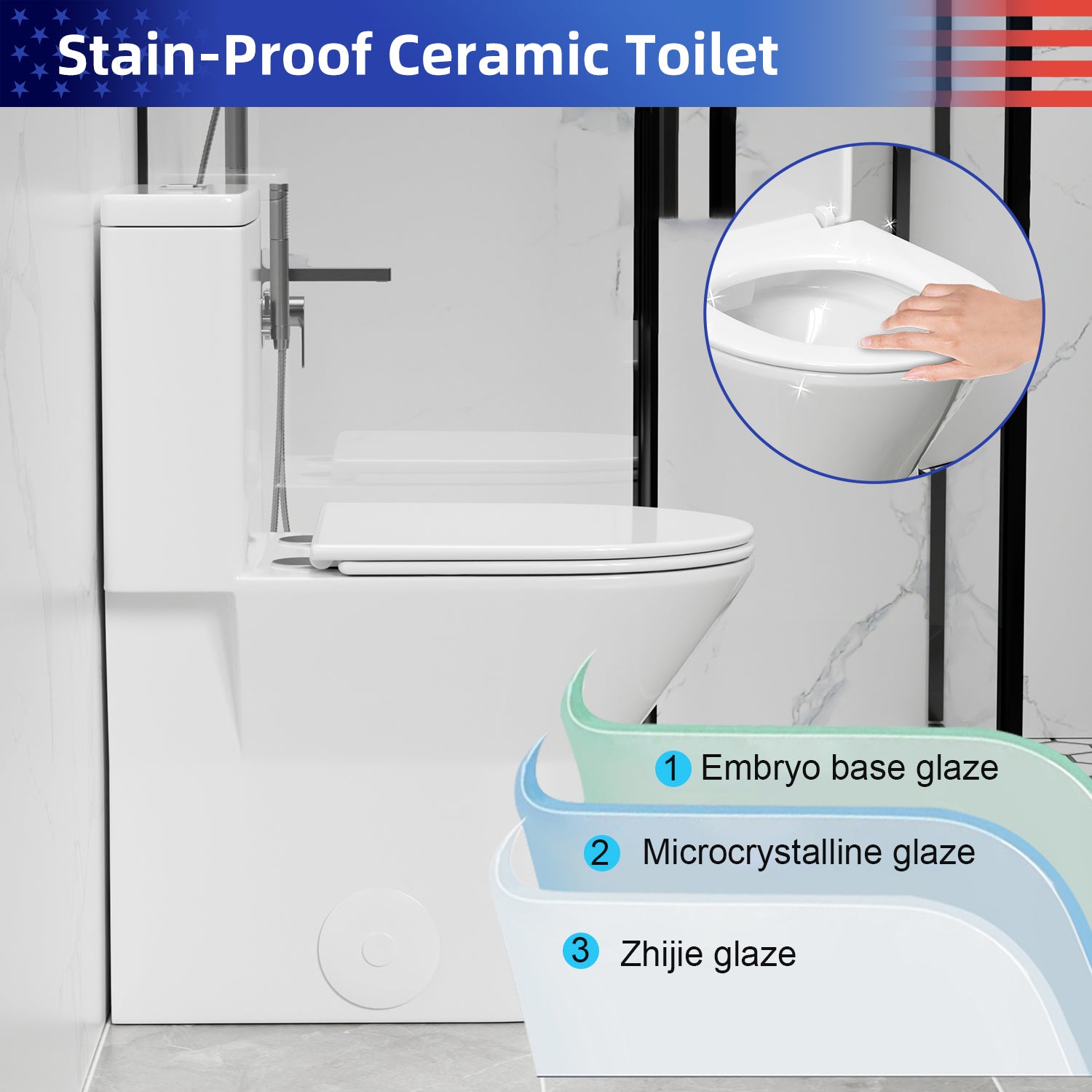 Gloss White 1.28/0.8 GPF Tornado Flush One-Piece Toilet, Rimless Siphonic Dual Flush Toilet with Soft-Close Seat, Semi-Elongated Bowl, 12" S-Trap, MAP 1000g, ADA Comfort Height 17"