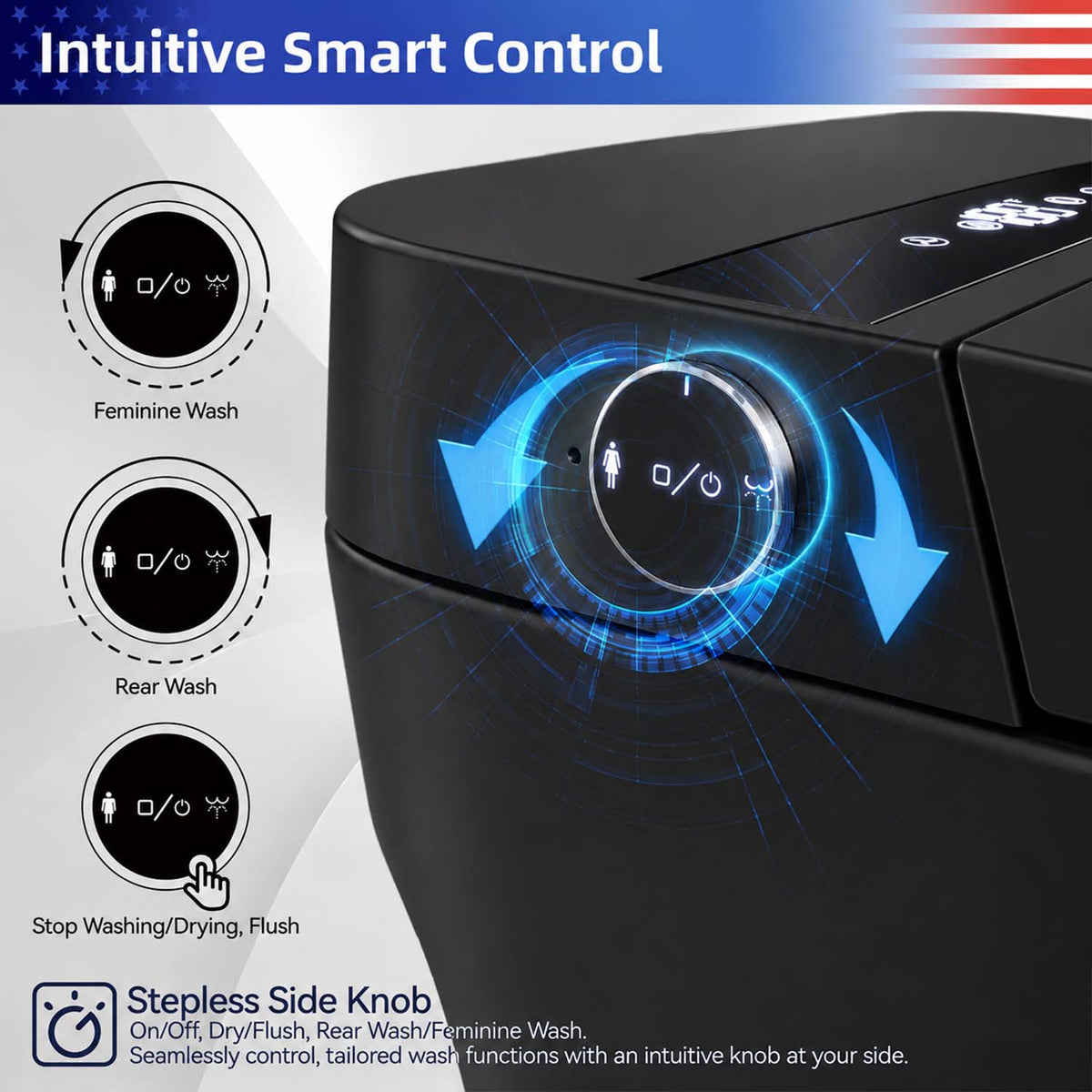 Rainlex Smart Toilet Bidet, One Piece Electric Toilet with Heated Seat, Auto Flush, Warm Air Dryer, Wireless Remote & Self Cleaning Nozzle (T31)
