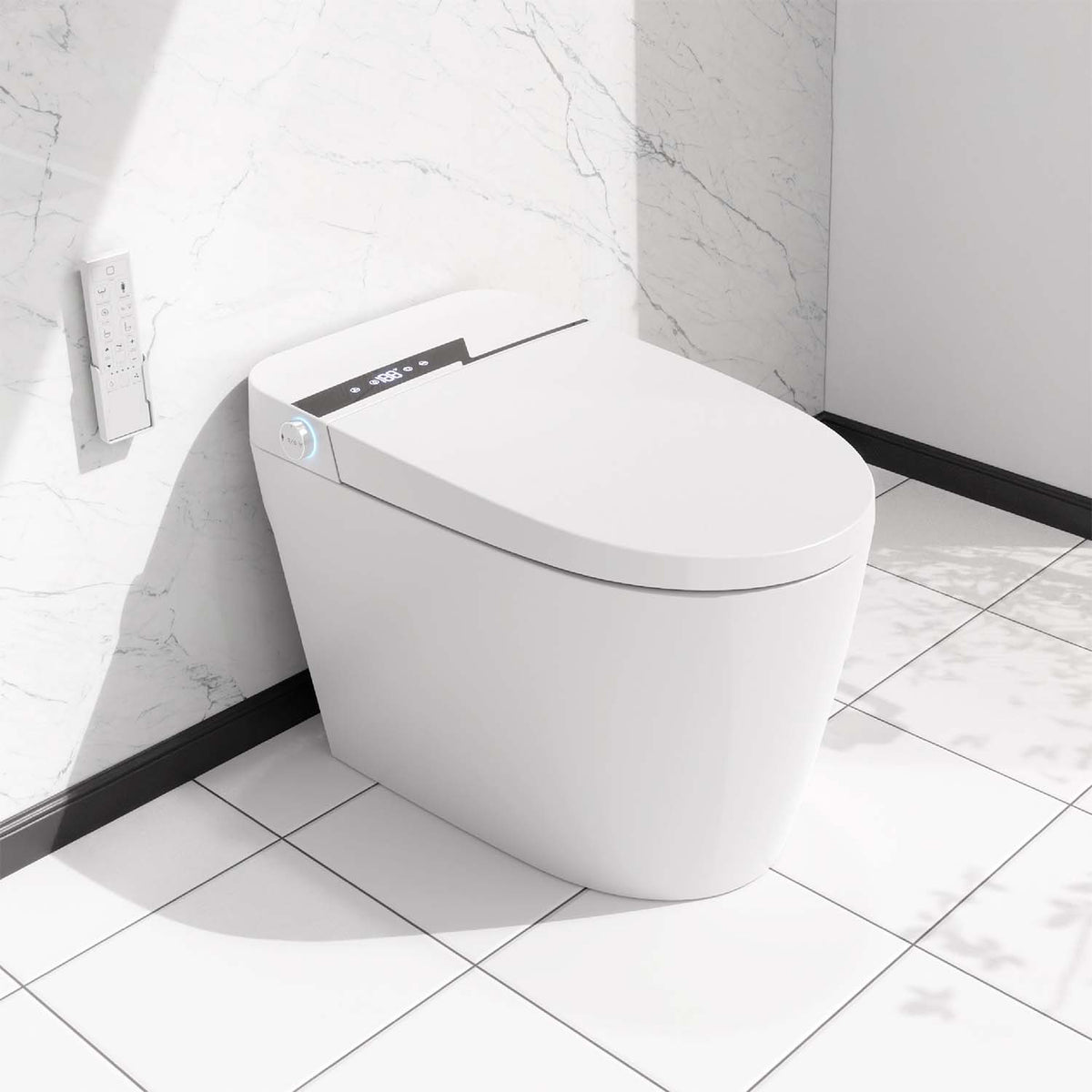 Rainlex Smart Toilet Bidet, One Piece Electric Toilet with Heated Seat, Auto Flush, Warm Air Dryer, Wireless Remote & Self Cleaning Nozzle (T31)
