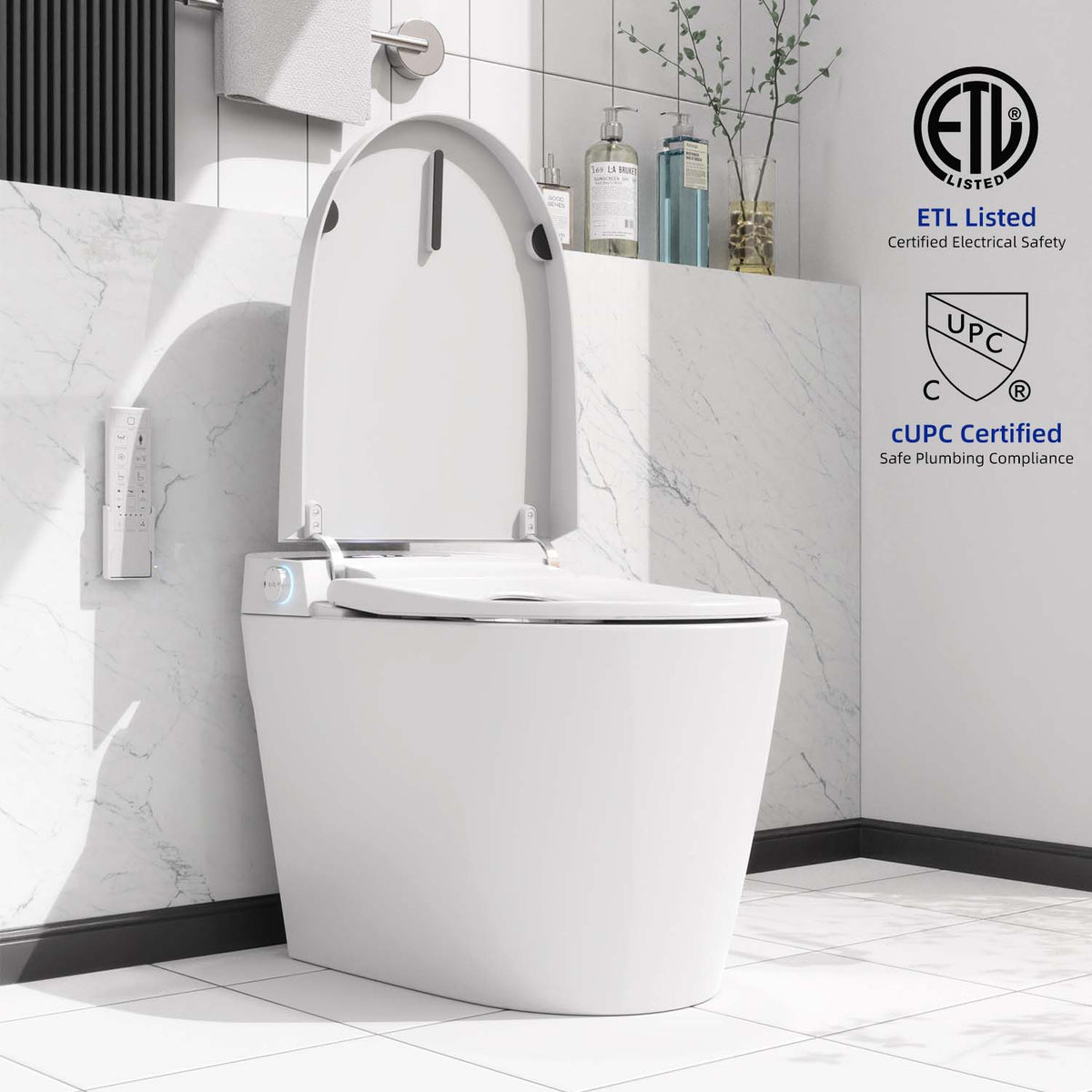 Rainlex Smart Toilet Bidet, One Piece Electric Toilet with Heated Seat, Auto Flush, Warm Air Dryer, Wireless Remote & Self Cleaning Nozzle (T31)