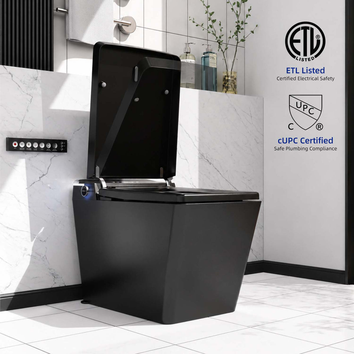 Rainlex Smart Toilet with Bidet, One Piece Smart Toilet with Auto Flush, Heated Seat, Instant Warm Water, Warm Air Dryer & Wireless Remote Control (T33)