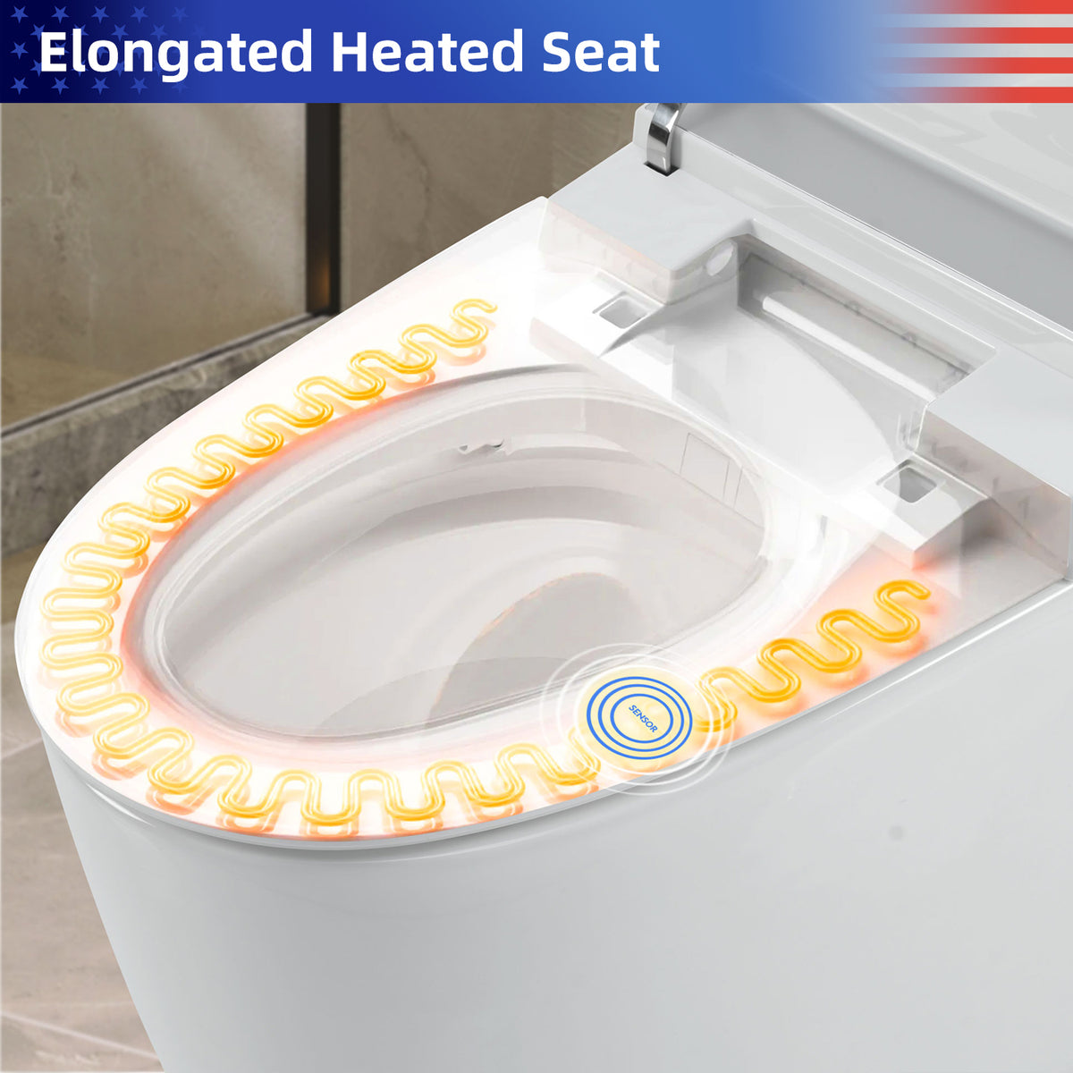 Rainlex Smart Tankless One Piece Toilet with Heated Seat, Auto Flush, Foot Sensor, Power Outage Flush, Night Light & Knob Control(T43)