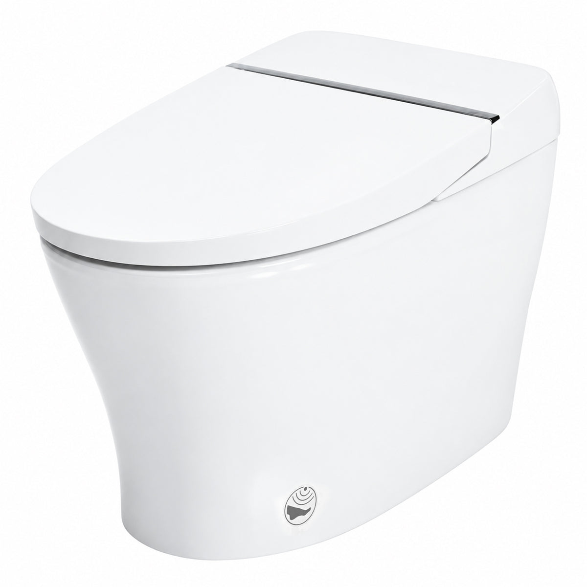 Rainlex Tankless Smart Bidet Toilet with Self-Cleaning Nozzle, Dual Flush 1.0/1.28 GPF, Foot Sensor, Night Light & Knob Control(T44)