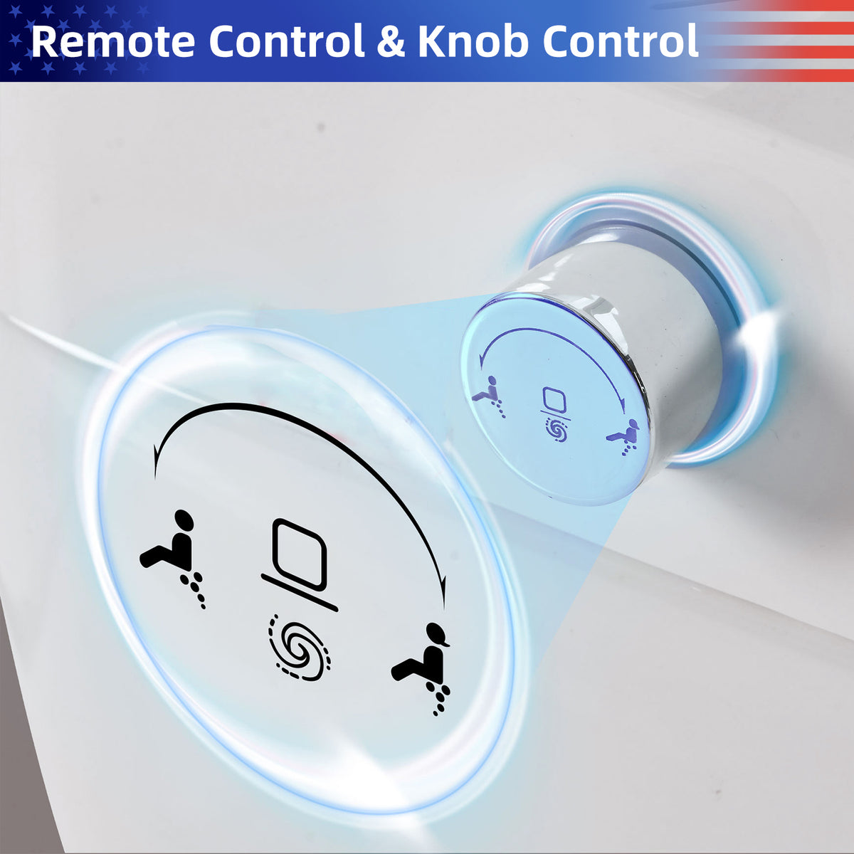 Rainlex Tankless Smart Bidet Toilet with Self-Cleaning Nozzle, Dual Flush 1.0/1.28 GPF, Foot Sensor, Night Light & Knob Control(T44)