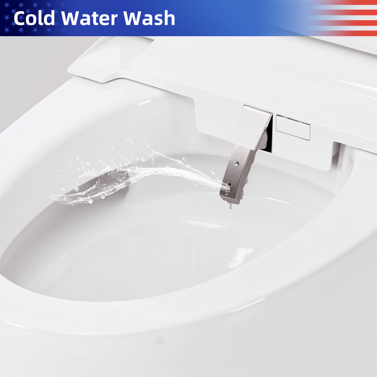 Rainlex Tankless Smart Bidet Toilet with Self-Cleaning Nozzle, Dual Flush 1.0/1.28 GPF, Foot Sensor, Night Light & Knob Control(T44)