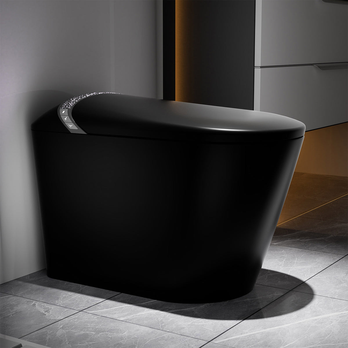Rainlex Tankless Smart Bidet Toilet with Auto Open Lid, Heated Seat, Warm Water Wash, Dryer, Foot Sensor & Remote Control(T46)
