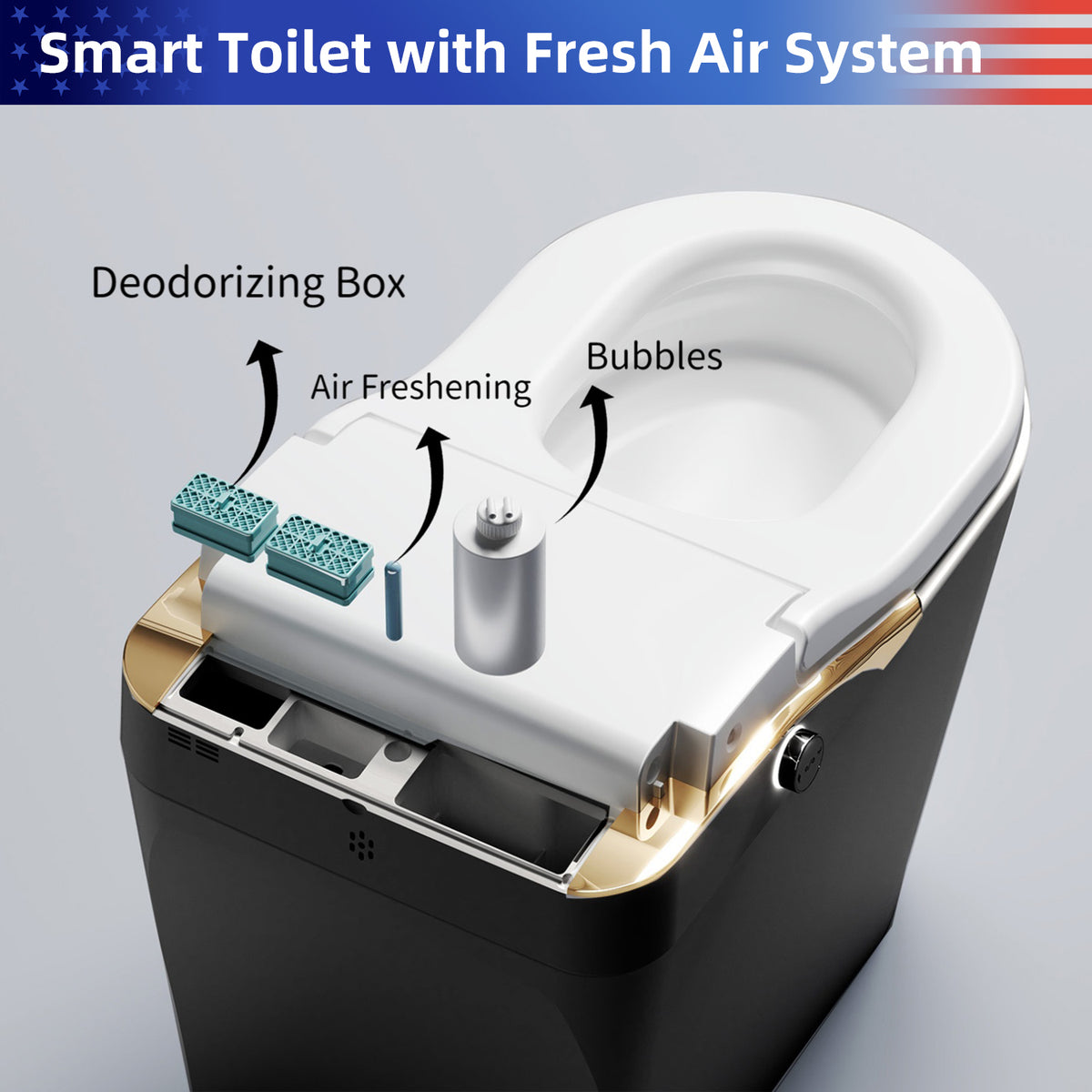 Rainlex ADA Height Smart Bidet Toilet with Auto Open Lid, Heated Seat, Warm Water Wash, Dryer, Foam Shield & Remote Control(T49)