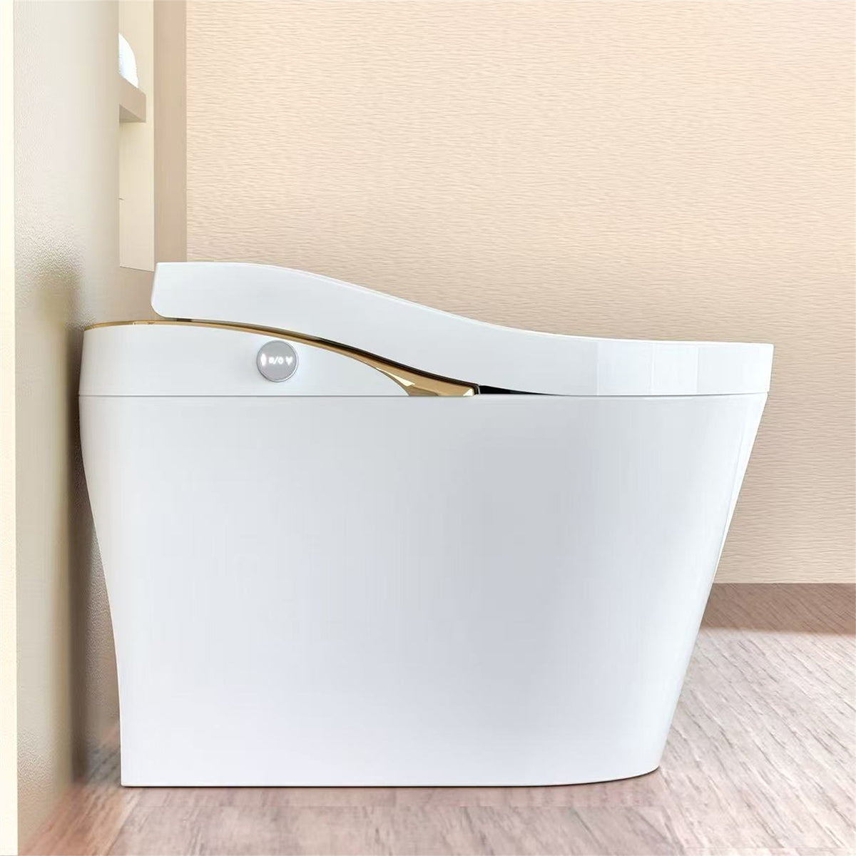 Rainlex ADA Height Smart Bidet Toilet with Auto Open Lid, Heated Seat, Warm Water Wash, Dryer, Foam Shield & Remote Control(T49)