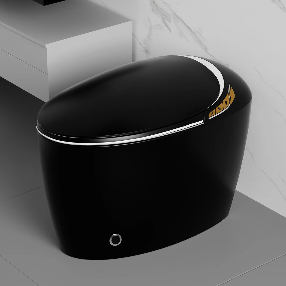 Rainlex Tankless Smart Bidet Toilet with Auto Open Lid, Heated Seat, Warm Water Wash, Dryer, Foot Sensor & Remote Control(T50)
