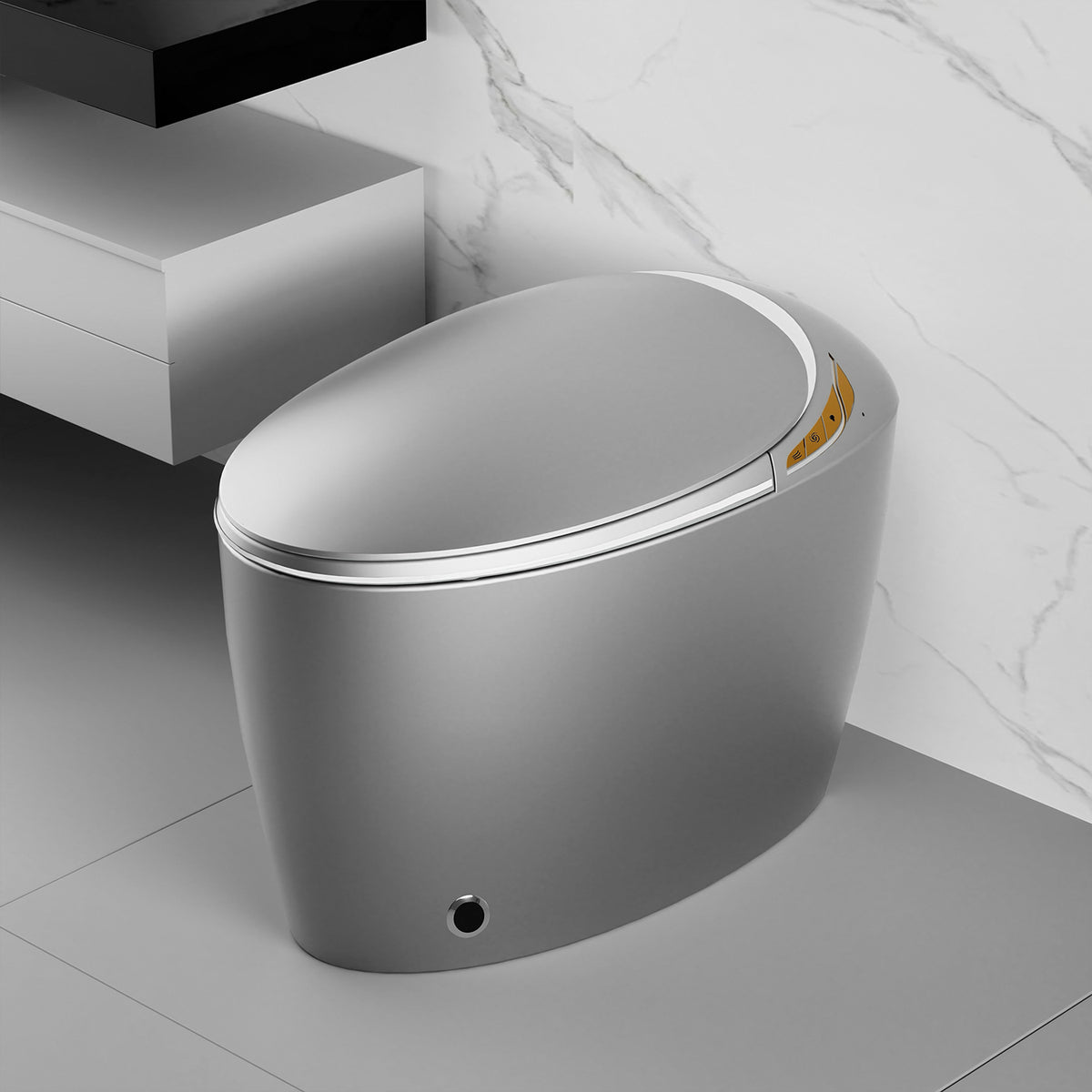 Rainlex Tankless Smart Bidet Toilet with Auto Open Lid, Heated Seat, Warm Water Wash, Dryer, Foot Sensor & Remote Control(T50)