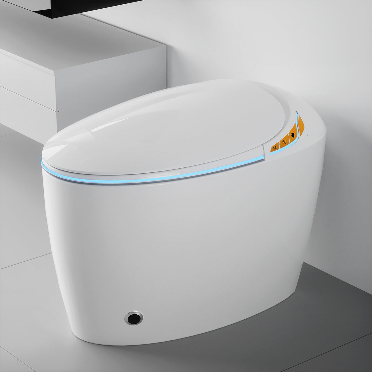 Rainlex Tankless Smart Bidet Toilet with Auto Open Lid, Heated Seat, Warm Water Wash, Dryer, Foot Sensor & Remote Control(T50)