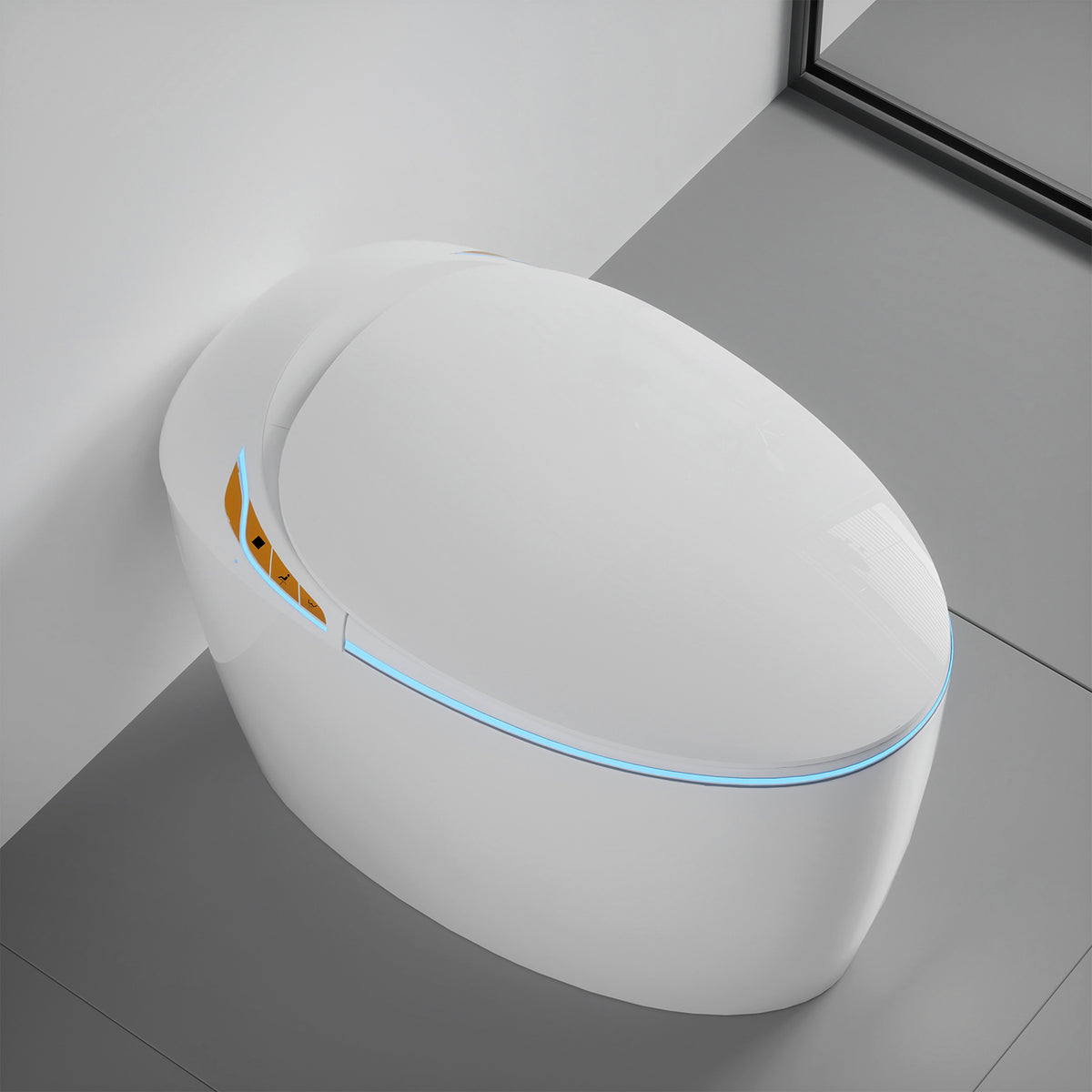 Rainlex Tankless Smart Bidet Toilet with Auto Open Lid, Heated Seat, Warm Water Wash, Dryer, Foot Sensor & Remote Control(T50)