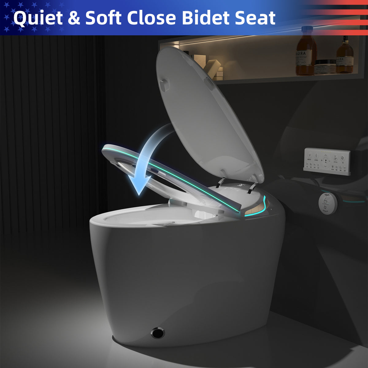 Rainlex Tankless Smart Bidet Toilet with Auto Open Lid, Heated Seat, Warm Water Wash, Dryer, Foot Sensor & Remote Control(T50)