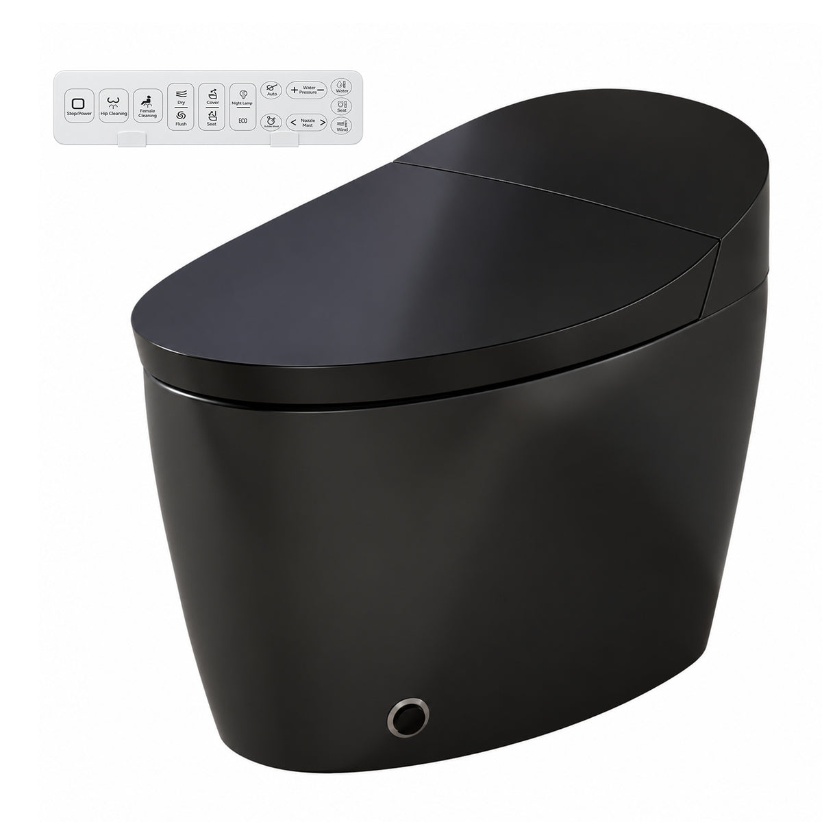 Rainlex ADA Smart Bidet Toilet with Auto Flush, Heated Seat, Warm Water Wash, Dryer, Foot Kick Sensor, Night Light & Remote Control(T51)