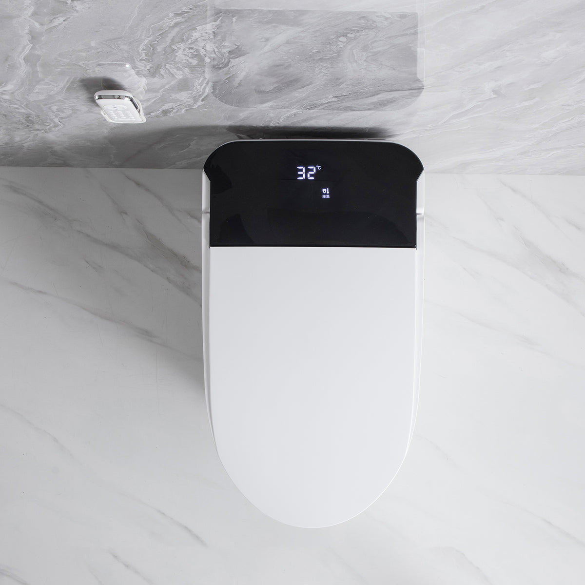Rainlex Elongated Smart Bidet Toilet with Auto Open Lid, Heated Seat, Warm Water Wash, Dryer, Foot Sensor, Night Light & Remote Control(T53)