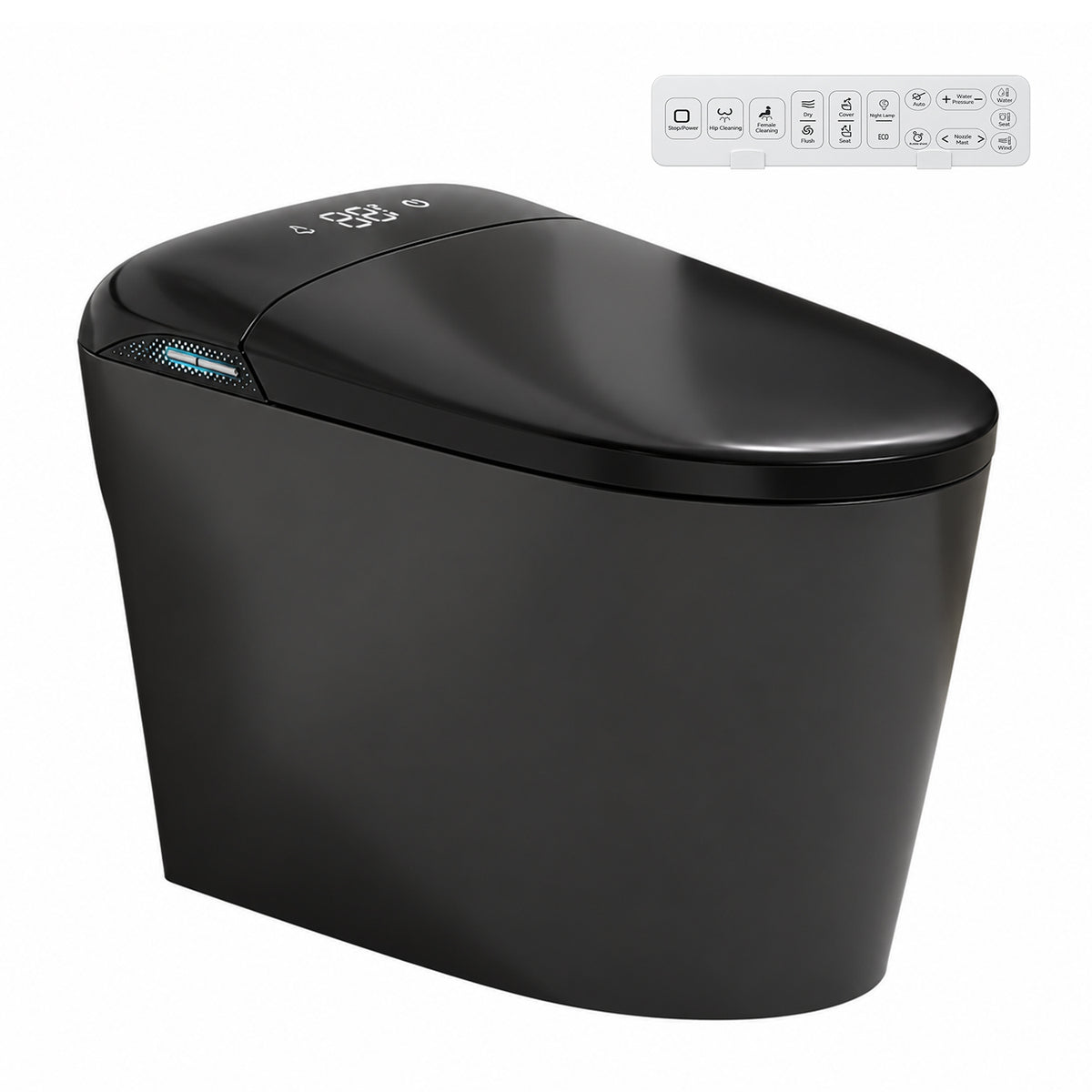 Rainlex Tankless Smart Bidet Toilet with Auto Open Lid, Heated Seat, Warm Water Wash, Dryer, Foot Sensor, LED Display & Remote Control(T57)