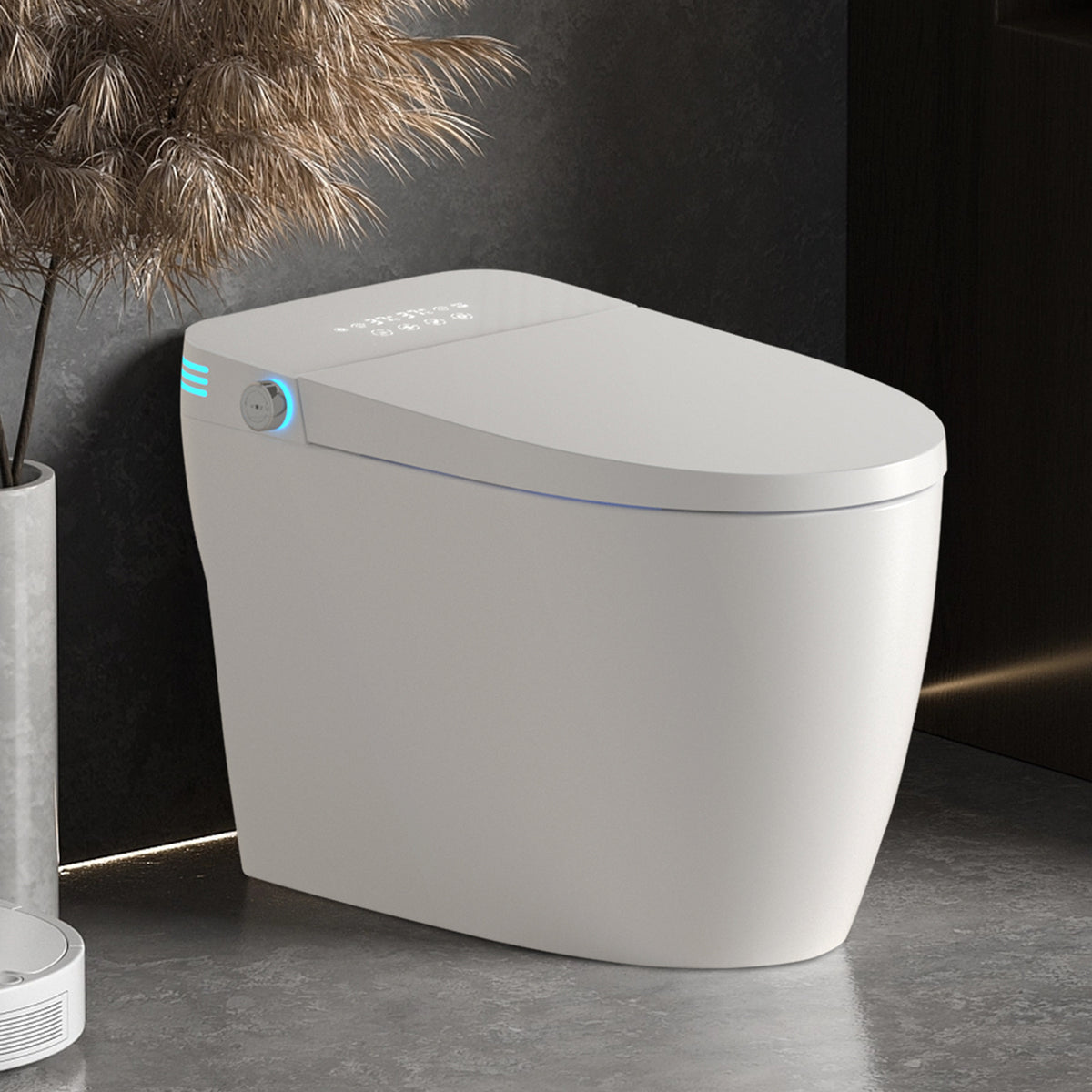 Rainlex Tankless Smart Bidet Toilet with Heated Seat, Warm Water Wash, Dryer, Foot Sensor, Self-Cleaning Nozzle, LED Display & Remote Control(T62)