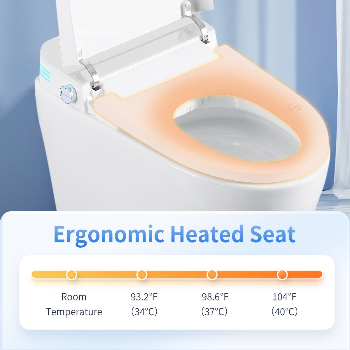 Rainlex Tankless Smart Bidet Toilet with Heated Seat, Warm Water Wash, Dryer, Foot Sensor, Self-Cleaning Nozzle, LED Display & Remote Control(T62)