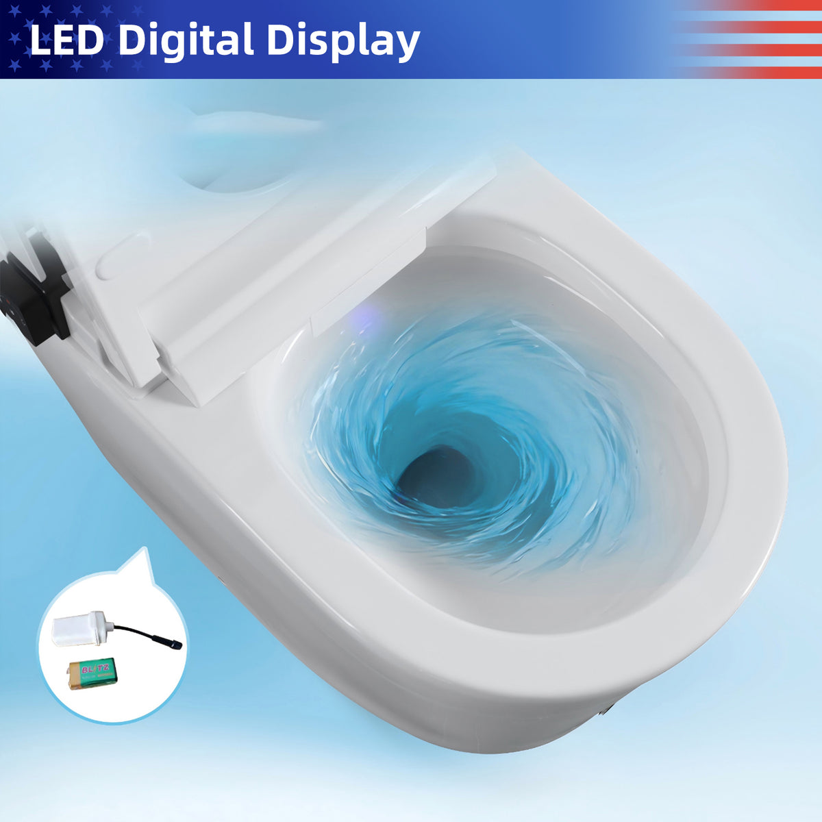 Rainlex Smart Bidet Toilet with Foam Shield, Radar Sensor Auto Lid, Heated Seat, Warm Water Wash, Dryer, Foot Sensor & Remote Control(T65)