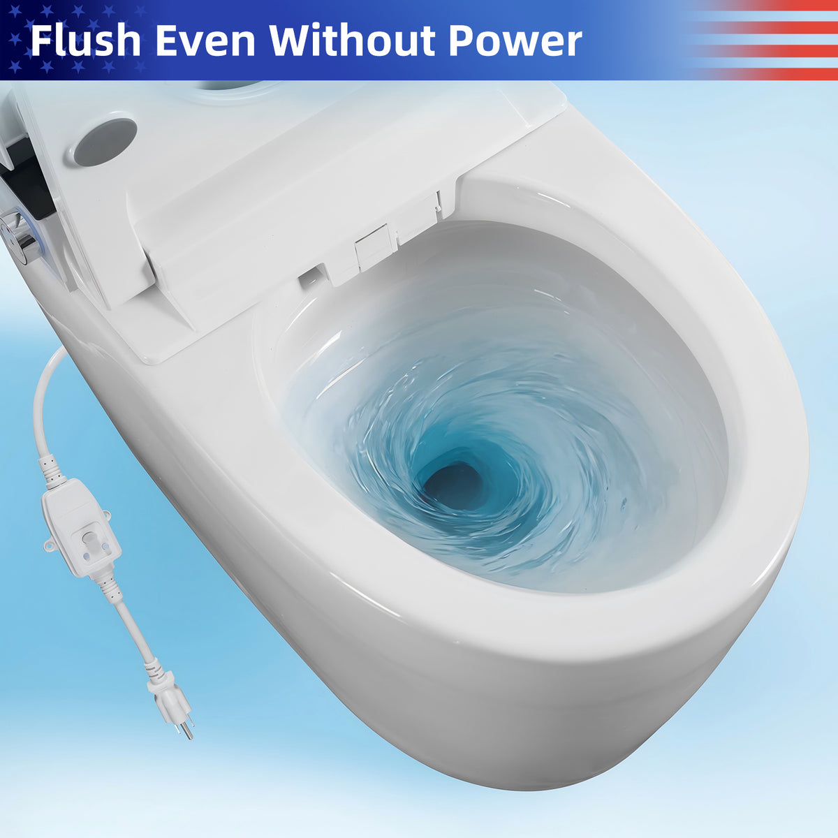 Rainlex Smart Bidet Toilet with Built-in Booster Tank, Radar Sensor Auto Lid, Heated Seat, Warm Water Wash, Dryer, Self-Cleaning Nozzle & Remote Control(T68)